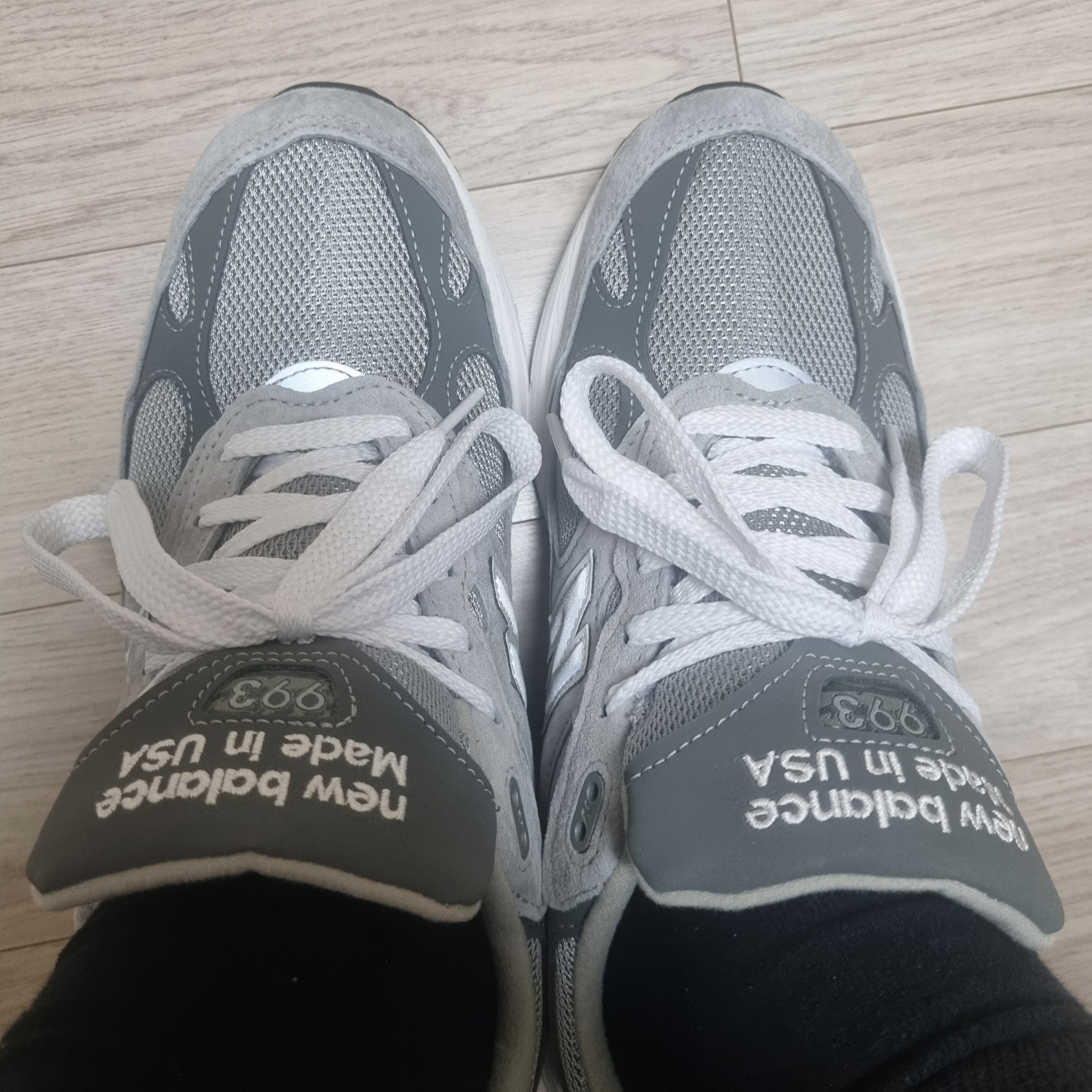 New Balance 993 Made in USA Grey - D Standard 착용 스타일 - 2