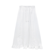 Naaieen Shurring String Detail Long Skirt White