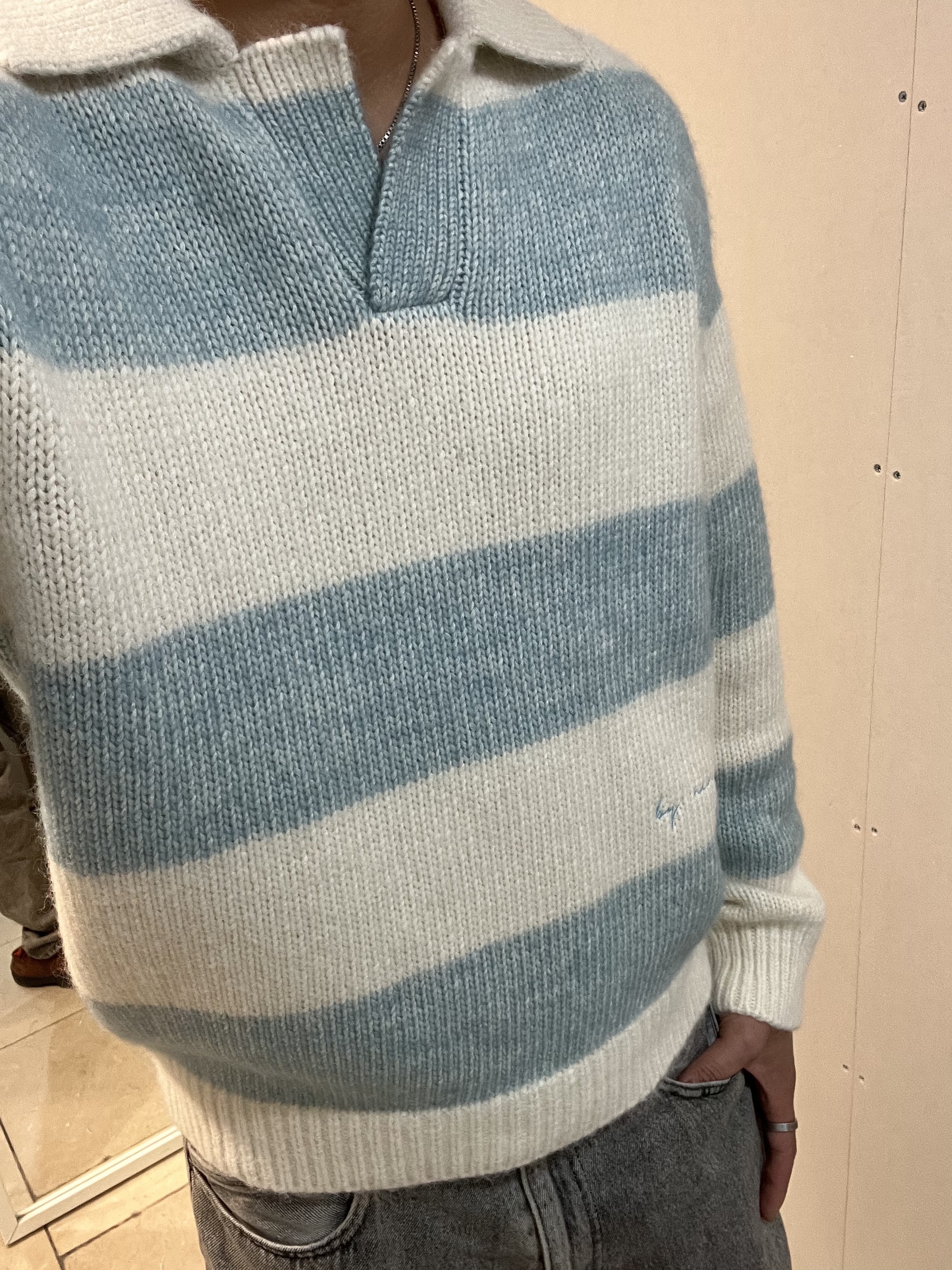 Timberland x Aime Leon Dore Heritage Mid Lace Gore-Tex Boots Brown - Wide, BY RANG Striped Cotton Alpaca Polo Sweater Mint 착용 스타일 - 2