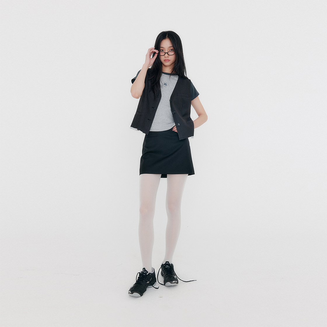 지지지 클래식 미니스커트 블랙(zeezeezee Classic Miniskirt Black) - 2