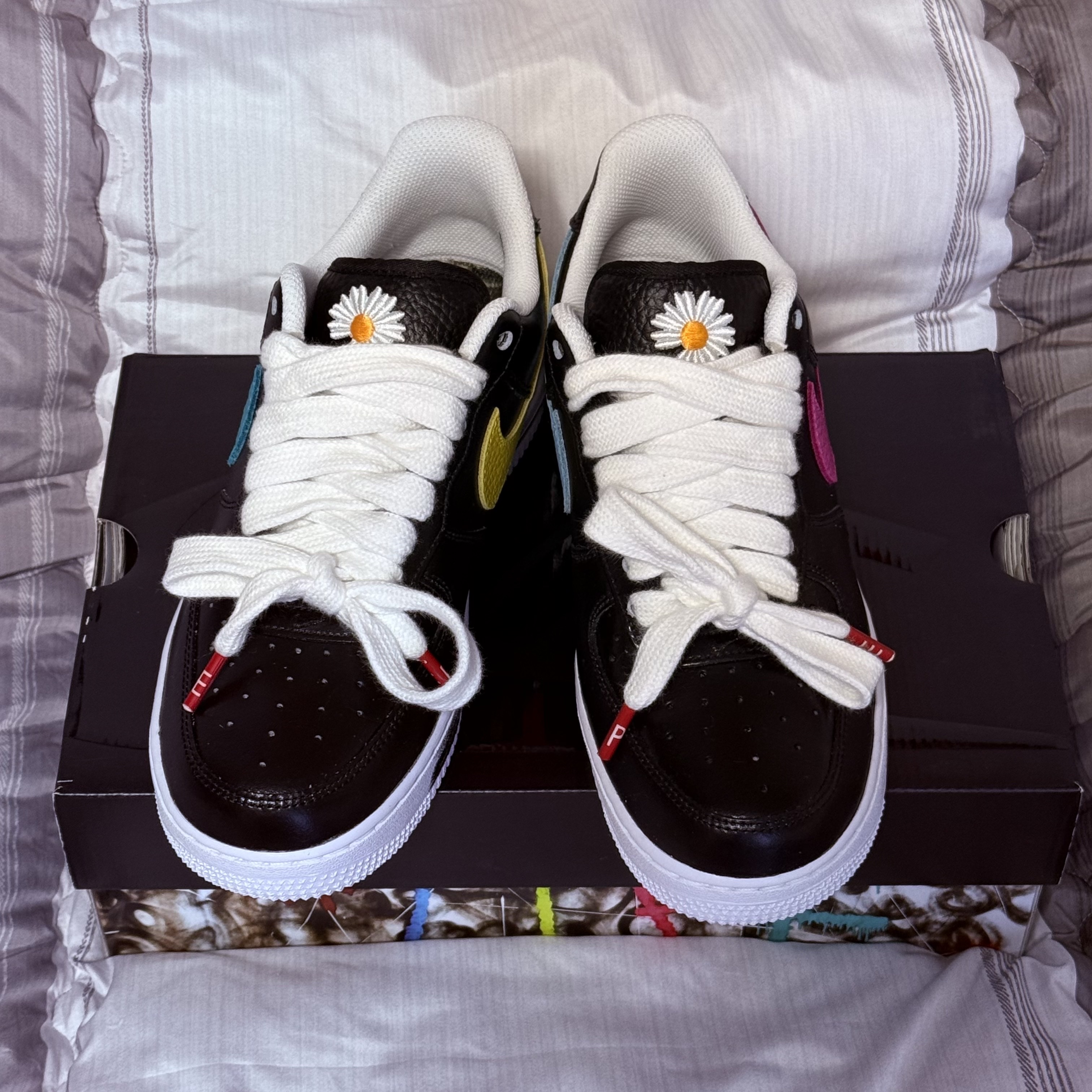 Nike x Peaceminusone Air Force 1 Low Para-Noise 3.0 Black and Multicolor 착용 스타일 - 4