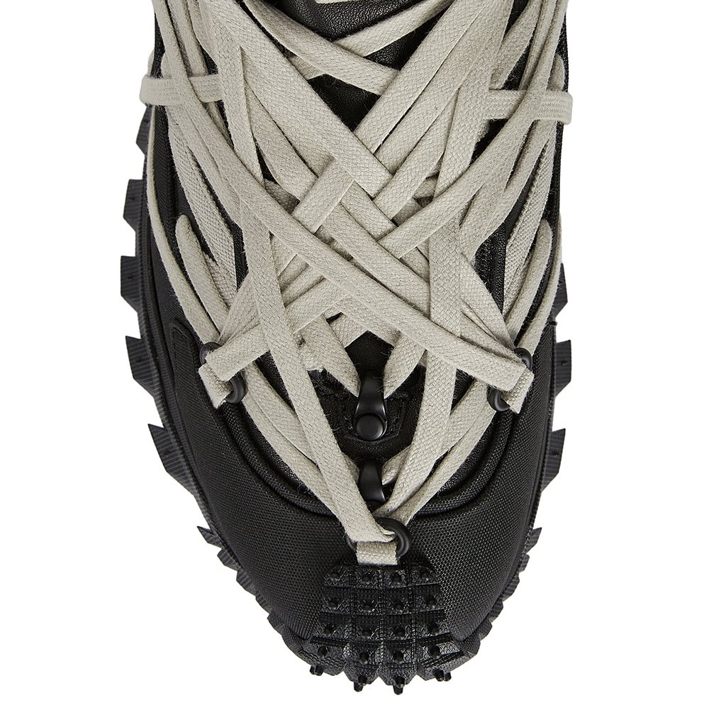 Moncler x Rick Owens Trailgrip Megalace Leather Sneakers Black - 24FW 착용 스타일 - 2
