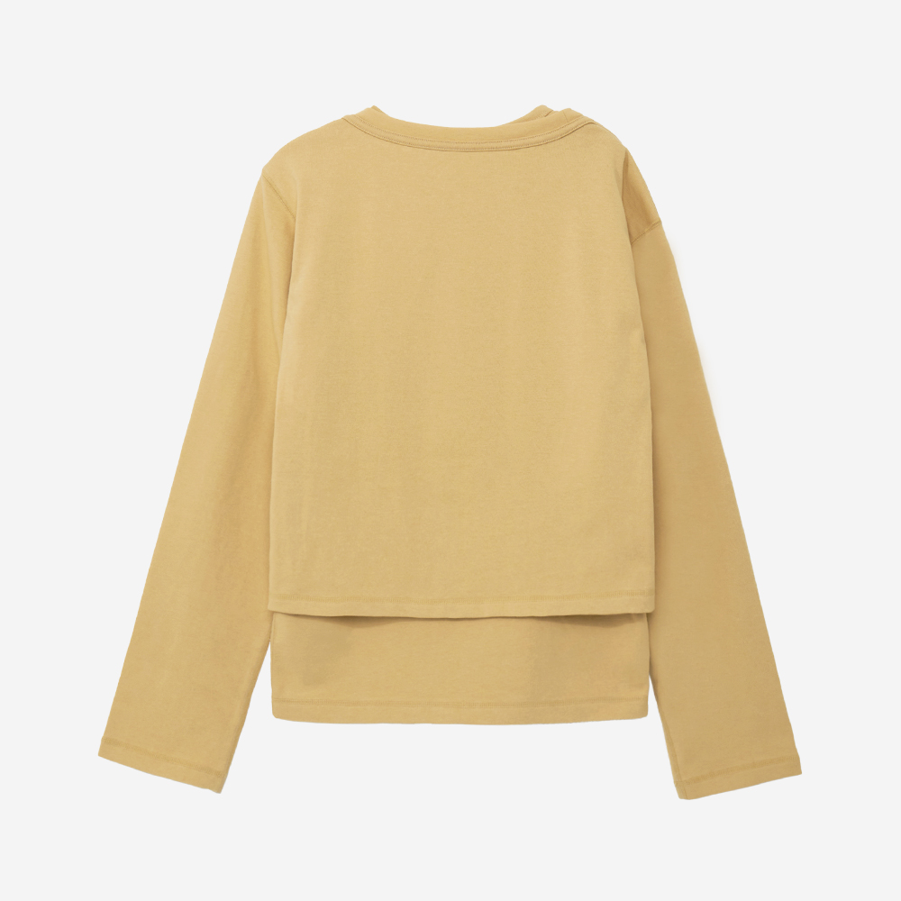 경 레이어드 롱 슬리브 소프트 옐로우(Gyeong Layered Long Sleeve Top Soft Yellow) - 2