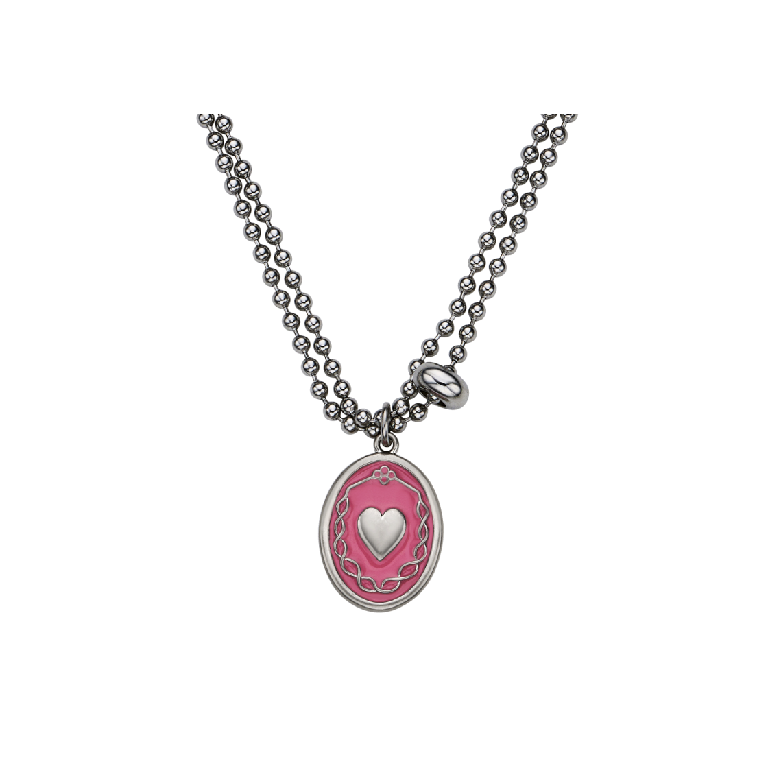 [韓国人気ジュエリー] nff knit love necklace-pink knit love necklace-pink - nff