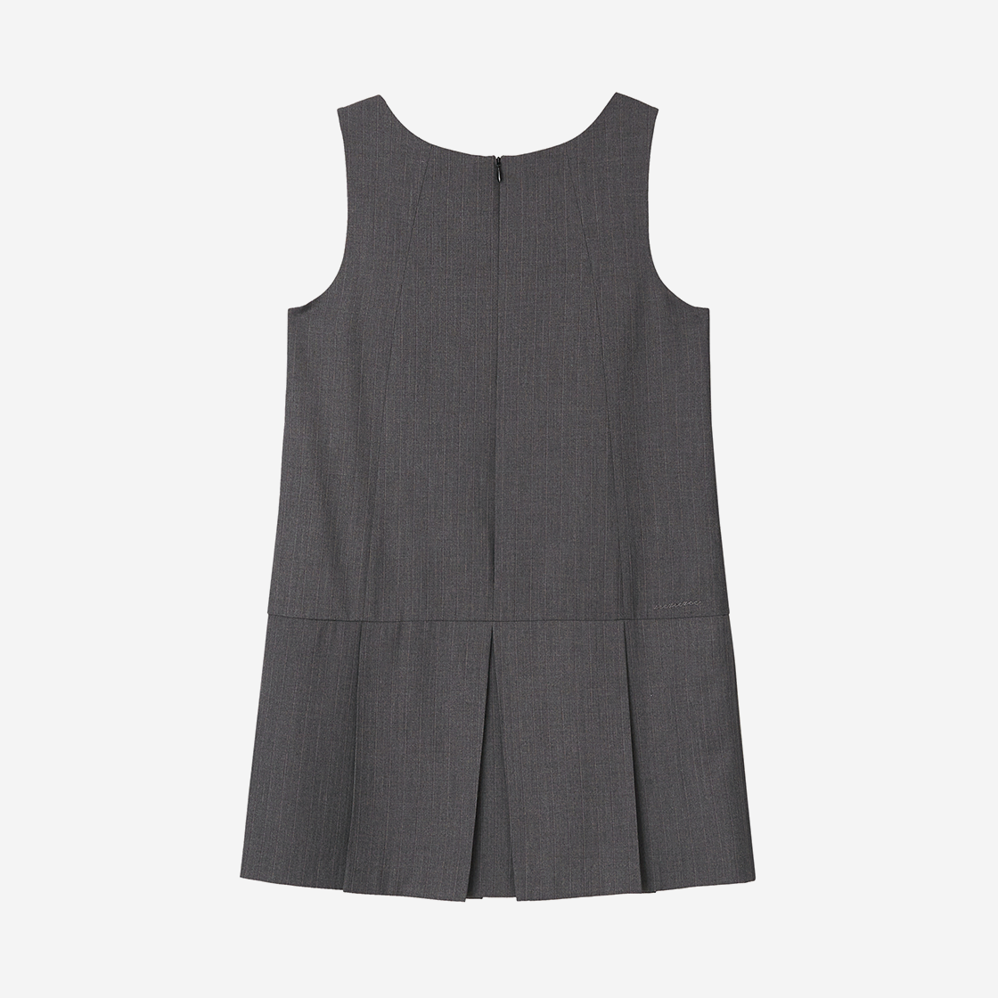 지지지 스트라이프 플리츠 미니 원피스 멜란지 그레이(zeezeezee Stripe Pleated Minidress Melange Grey) - 2