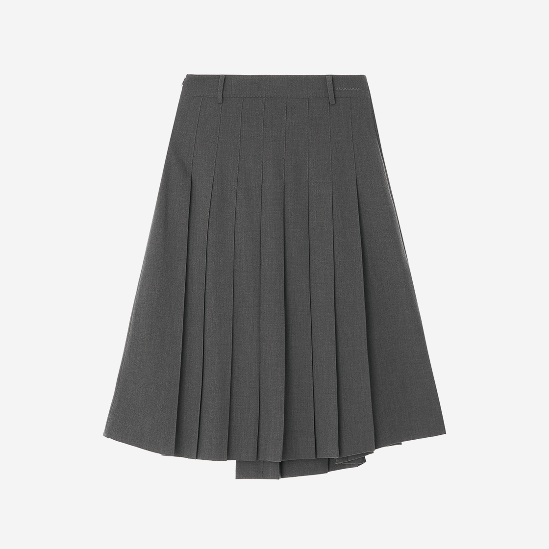 지지지 플리츠 랩 미디 스커트 멜란지 그레이(zeezeezee Pleated Wrap Midi Skirt Melange Grey) - 2