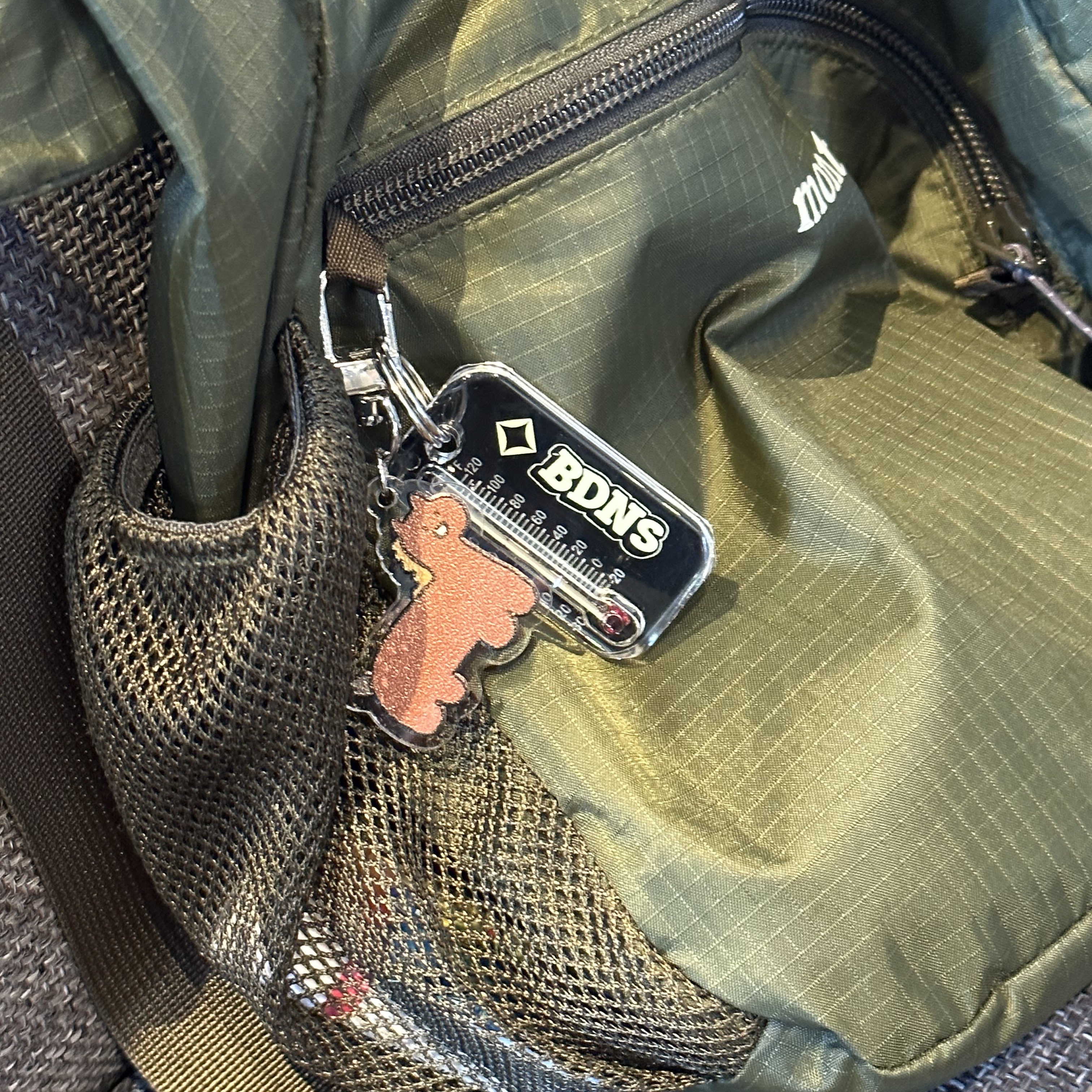 Helinox x BDNS Thermometer Black, Montbell Pocketable Light Shoulder Bag Small Khaki Green 착용 스타일 - 3