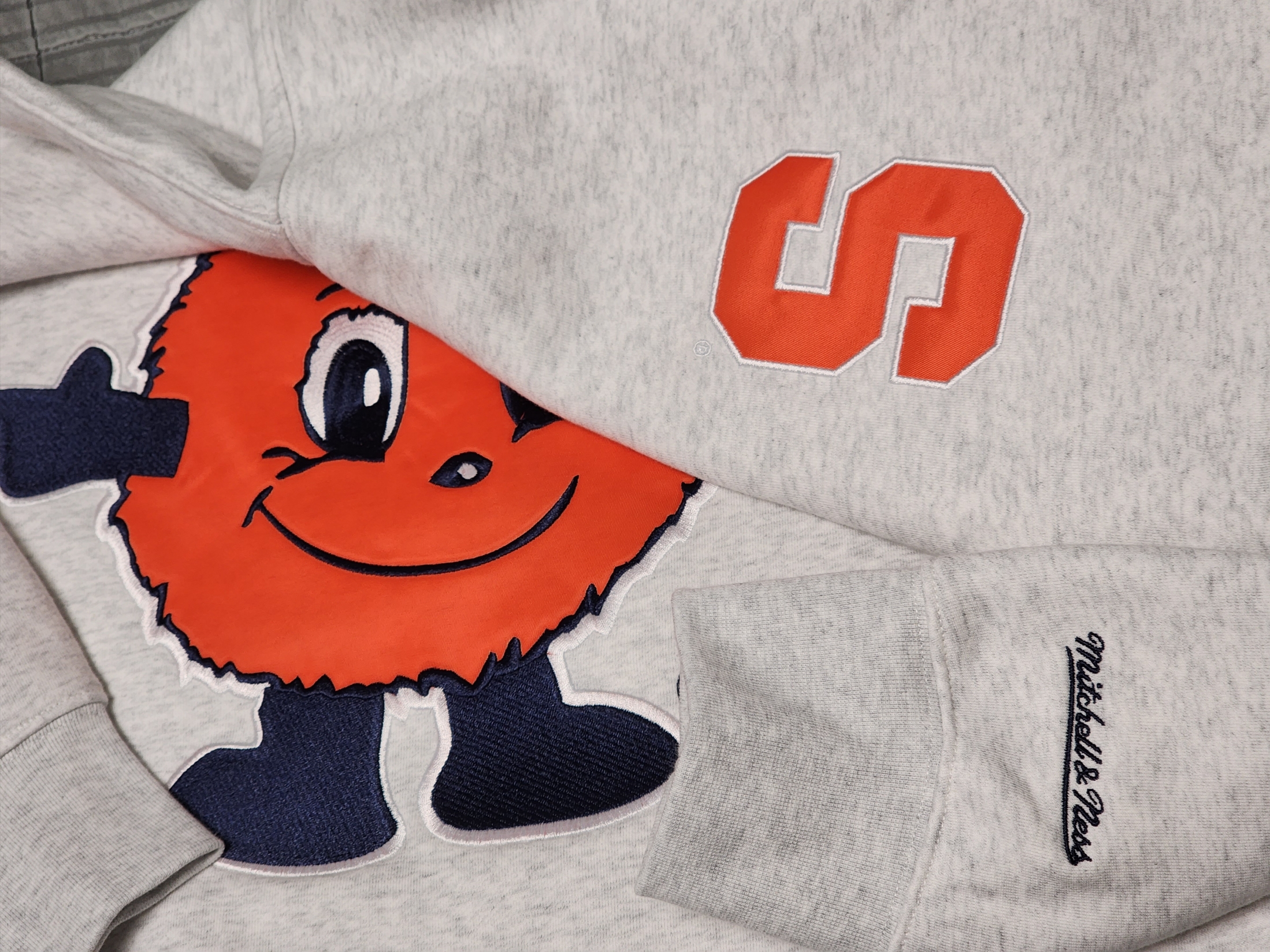 Supreme Mitchell & Ness NCAA Hooded Sweatshirt Ash Grey - 24FW 착용 스타일 - 1