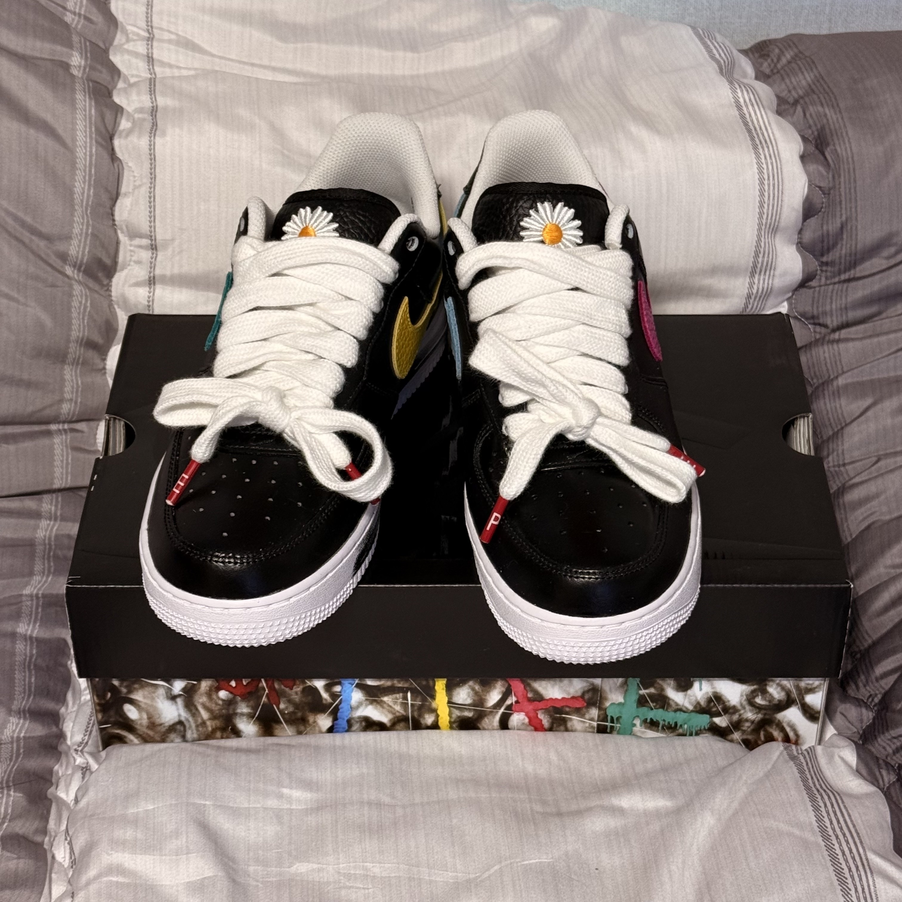 Nike x Peaceminusone Air Force 1 Low Para-Noise 3.0 Black and Multicolor 착용 스타일 - 5