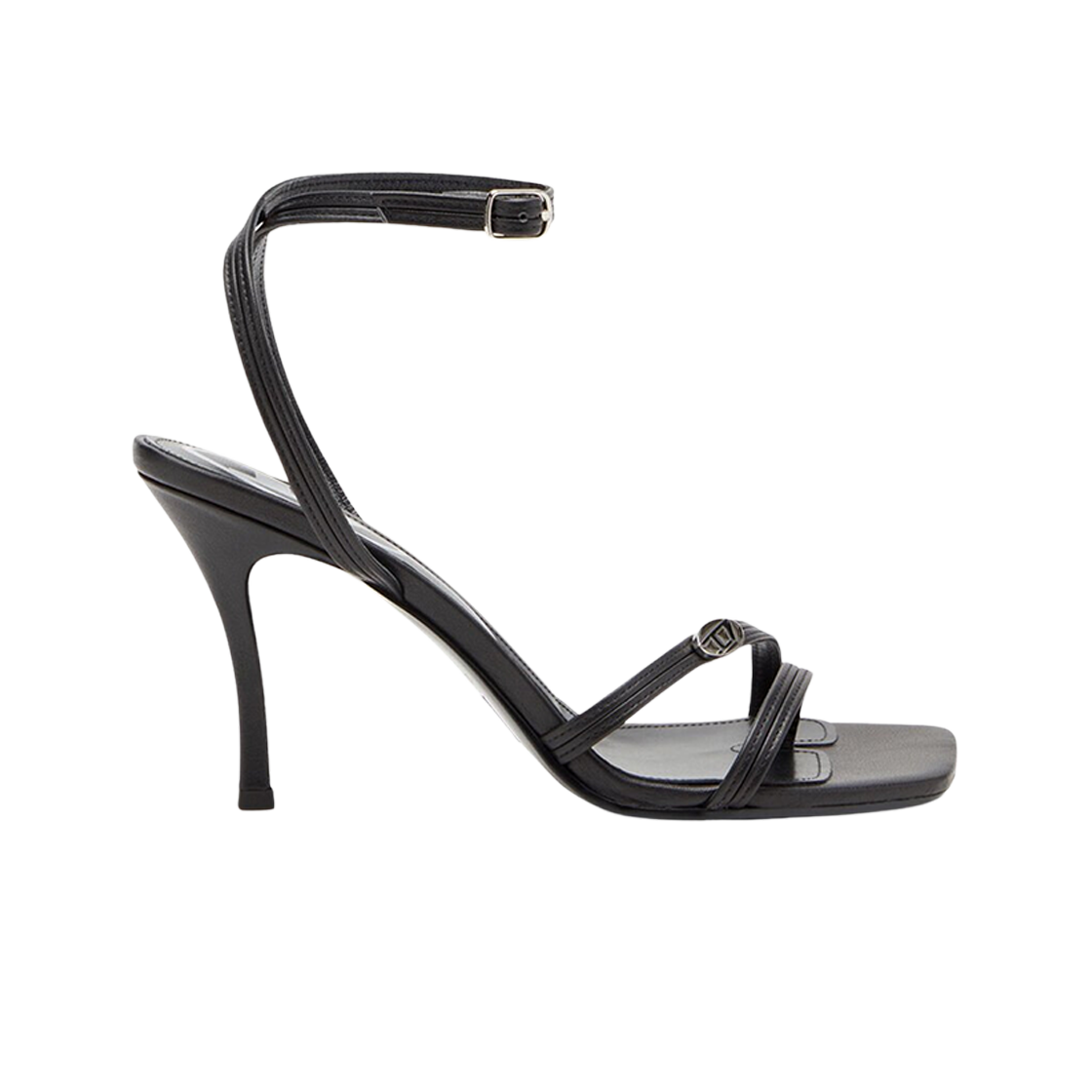 Y02990PR818-T8013 (W) Diesel D-Venus Sa Strappy Sandals in Nappa Leather Black