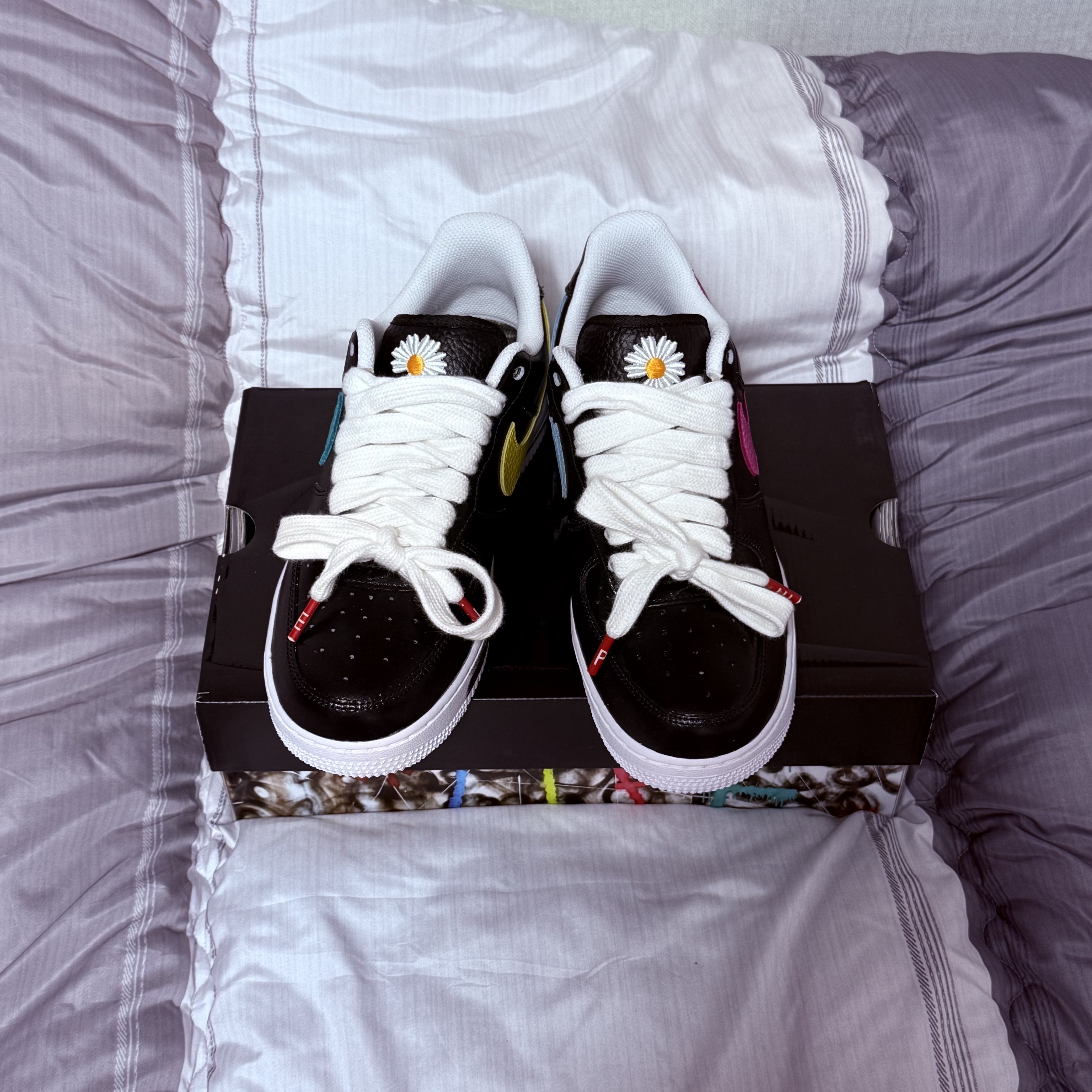 Nike x Peaceminusone Air Force 1 Low Para-Noise 3.0 Black and Multicolor 착용 스타일 - 3