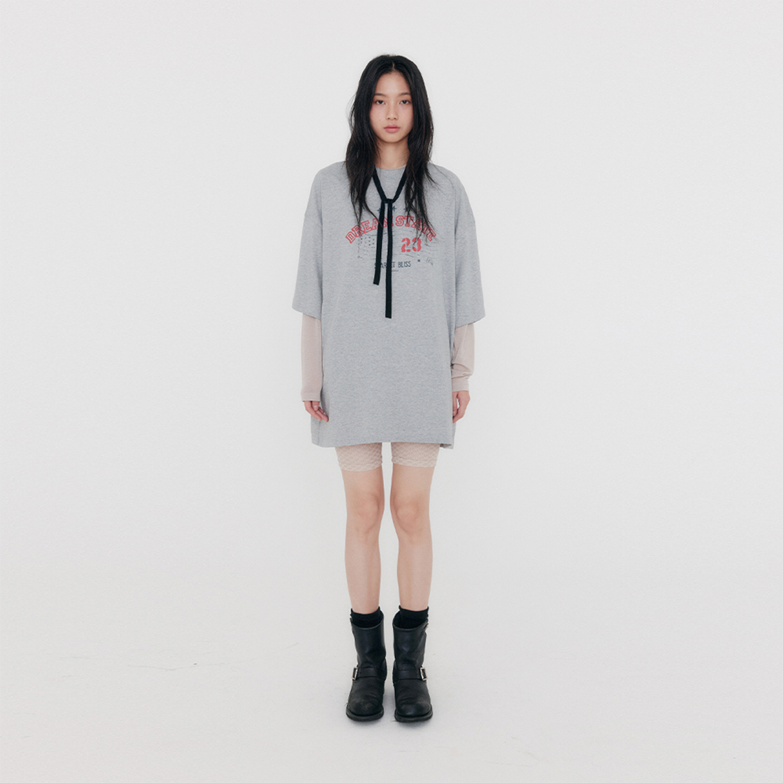 지지지 드림스테이트 오버핏 티셔츠 멜란지 그레이(zeezeezee DREAM STATE T-Shirt Melange Grey) - 2