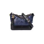 Chanel A91810 Gabriel Small Hobo Bag Calfskin Navy Black Gold Plated