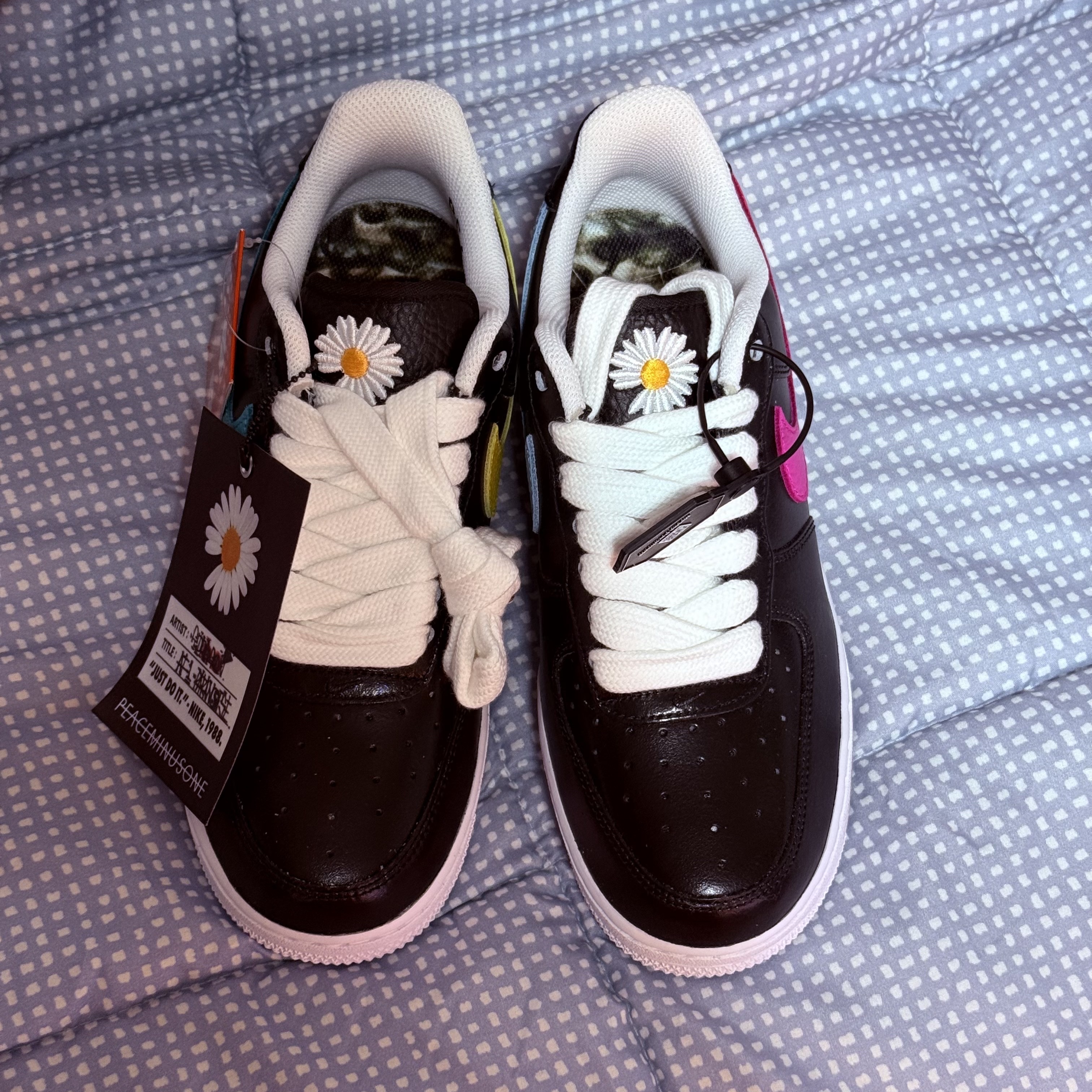 Nike x Peaceminusone Air Force 1 Low Para-Noise 3.0 Black and Multicolor 착용 스타일 - 10