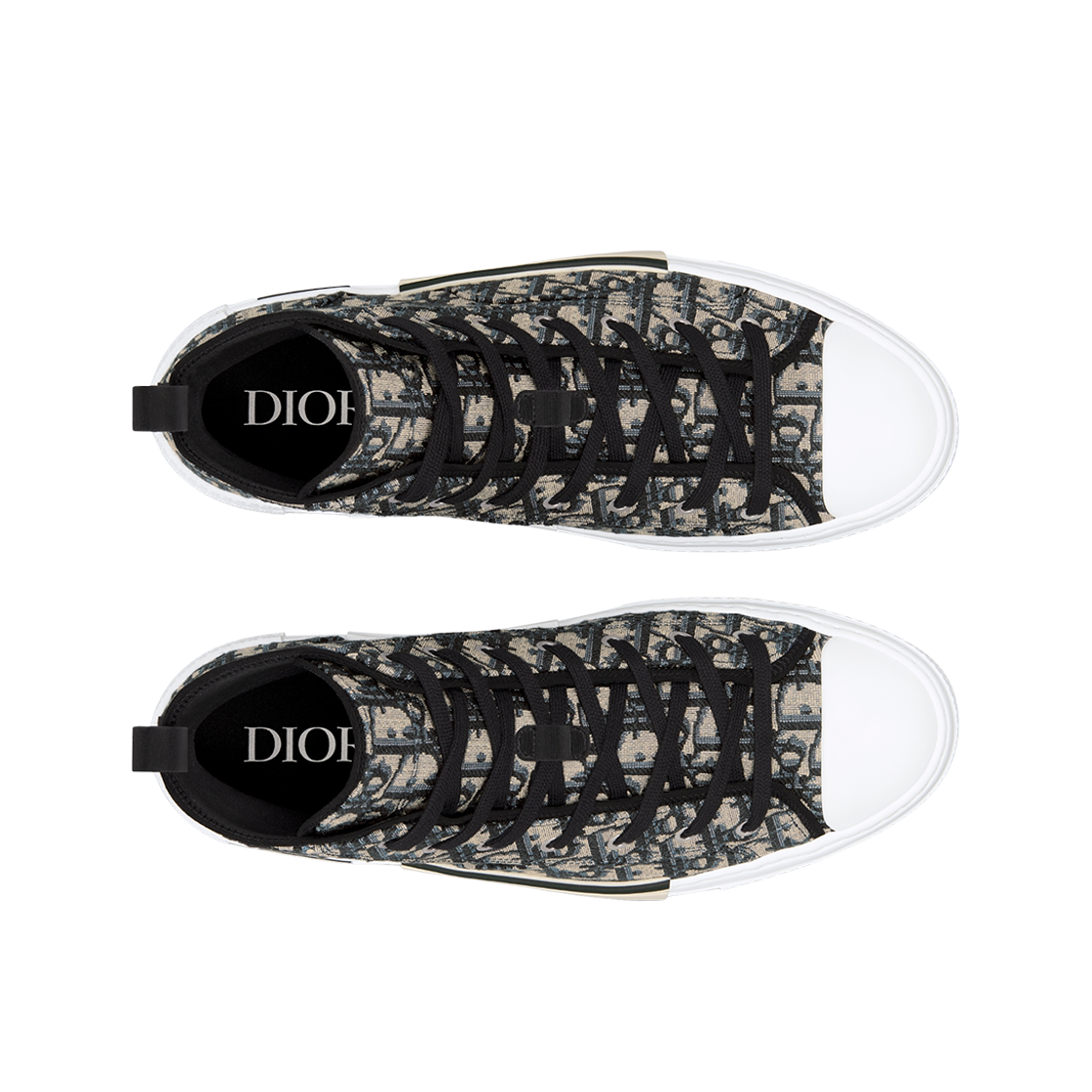 디올 B23 하이탑 스니커즈 디올 오블리크 자카드 베이지 블랙(Dior B23 High-Top Sneakers Dior Oblique Jacquard Beige Black) - 2
