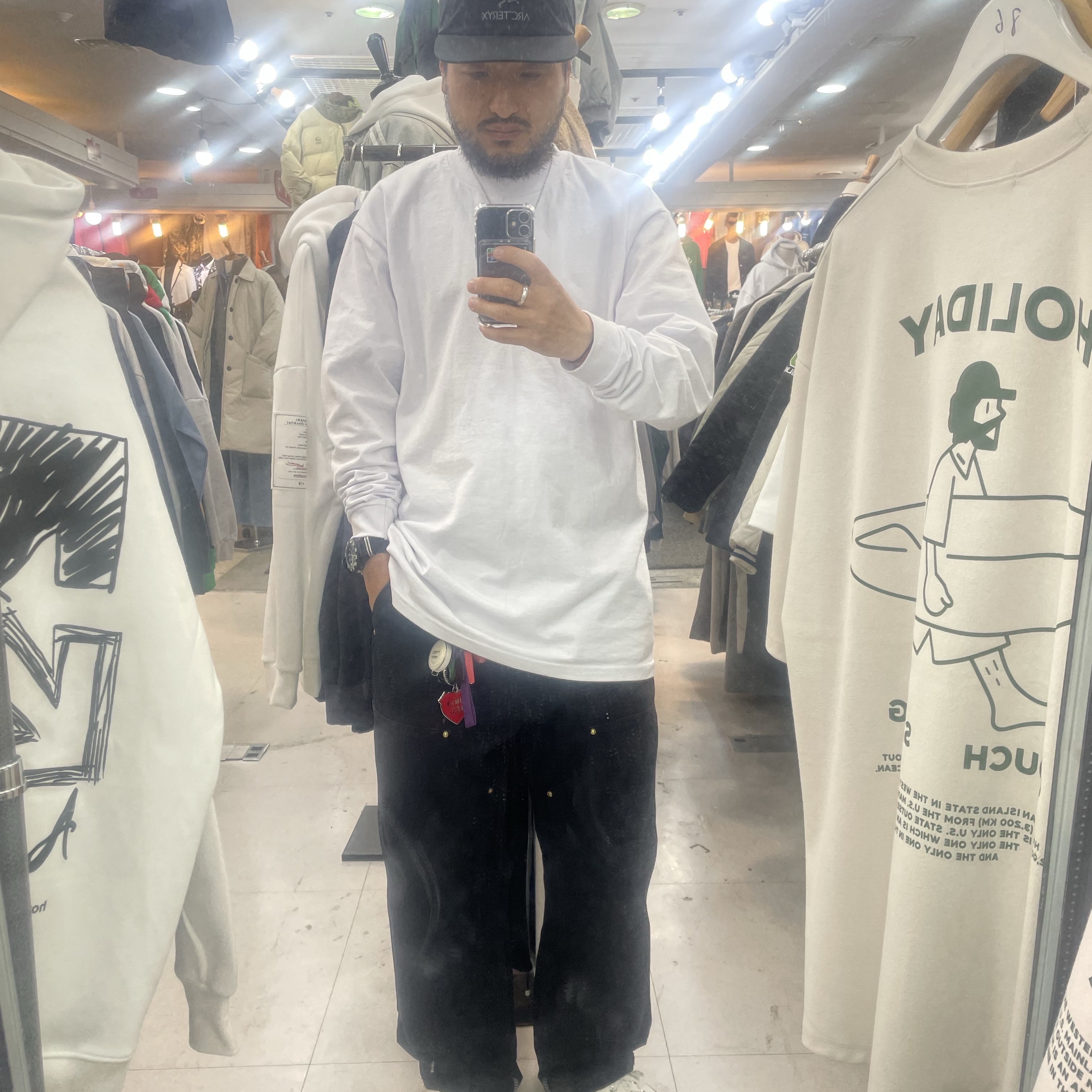Arc'teryx Gore 5 Panel Cap Black 착용 스타일