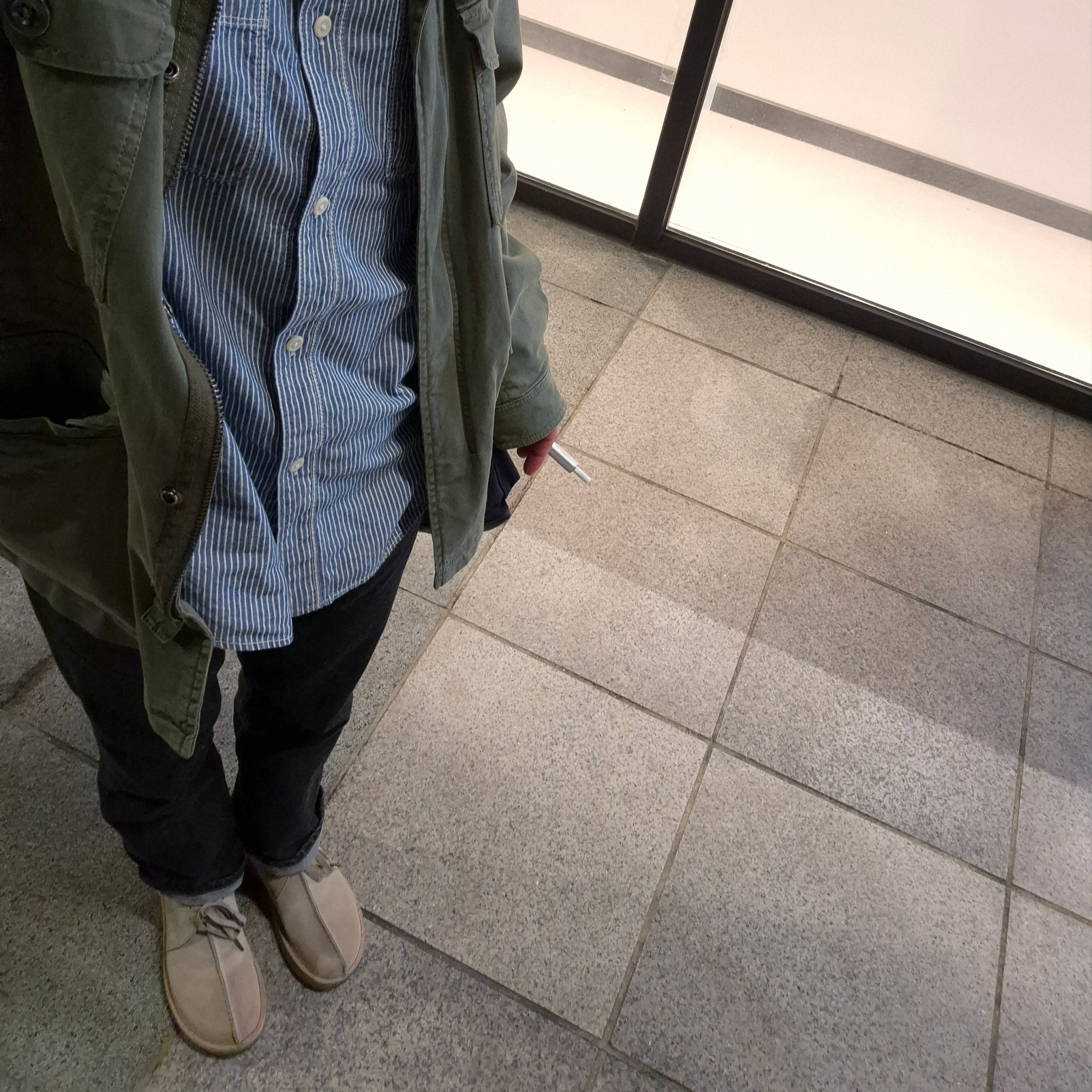 Clarks Desert Trek Sand Suede 착용 스타일 - 1