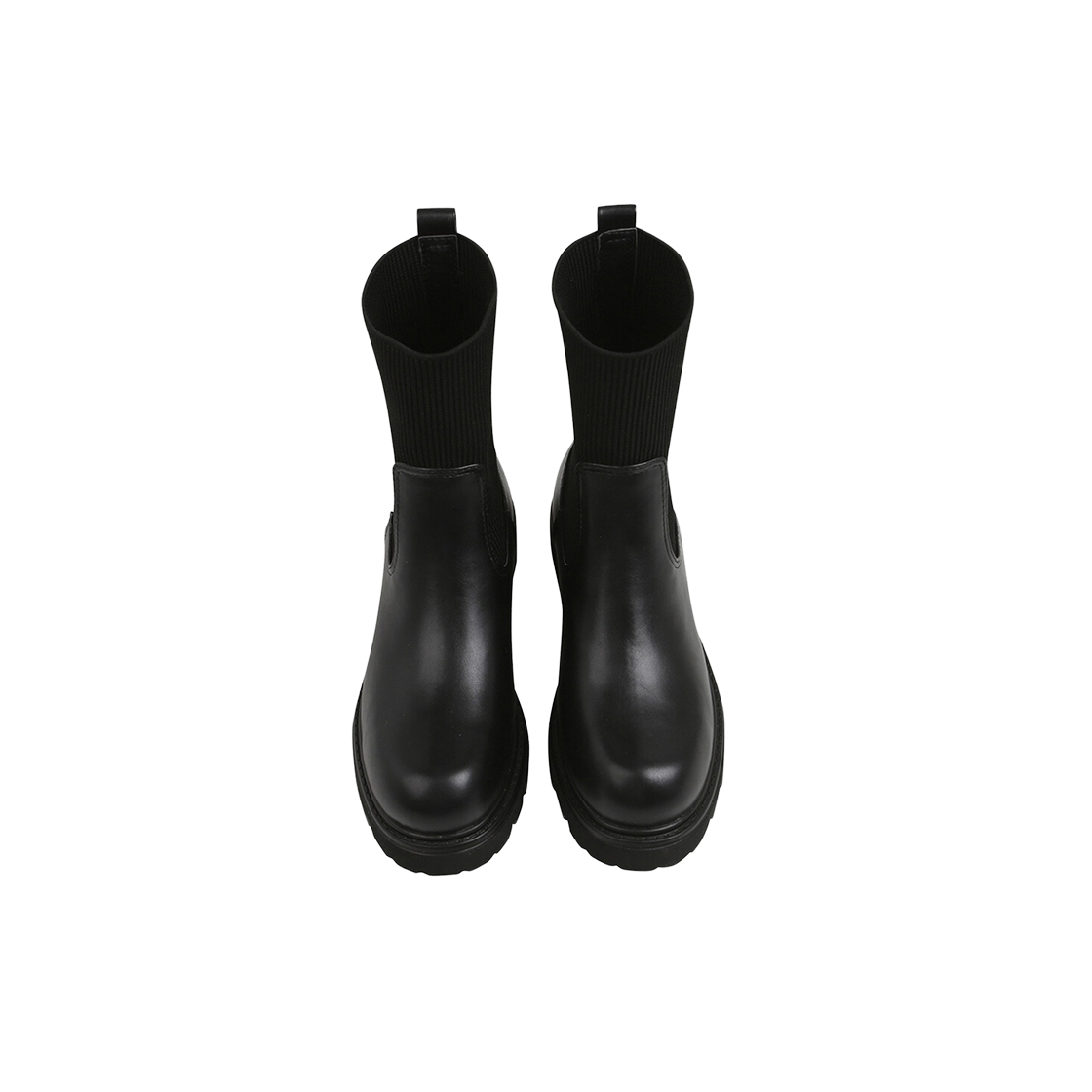 (W) 슈펜 청키 플랫폼 삭스 부츠 5.0 블랙((W) Shoopen Chunky Platform Socks Boots 5.0 Black) - 2