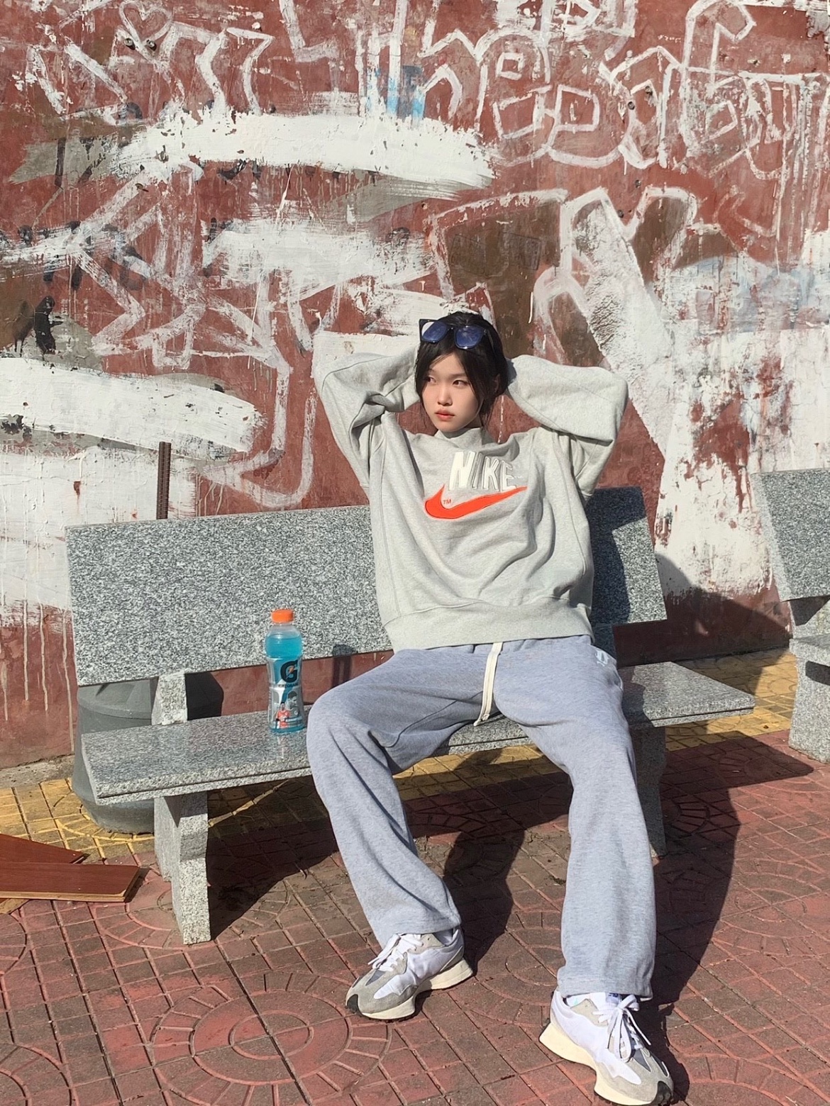 Nike NSW Trend Overshirt Grey Heather - Asia 착용 스타일 - 1