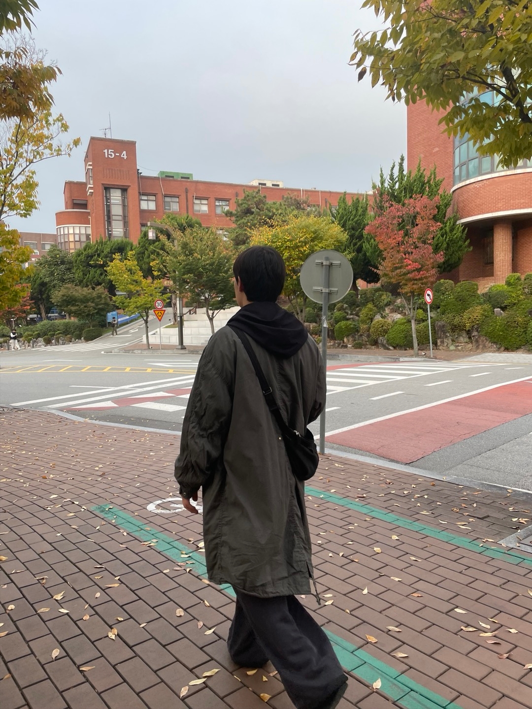Polyteru Dell Parka Sage Gray, Polyteru Zip Hoodie Parka Faded Ink 착용 스타일 - 2