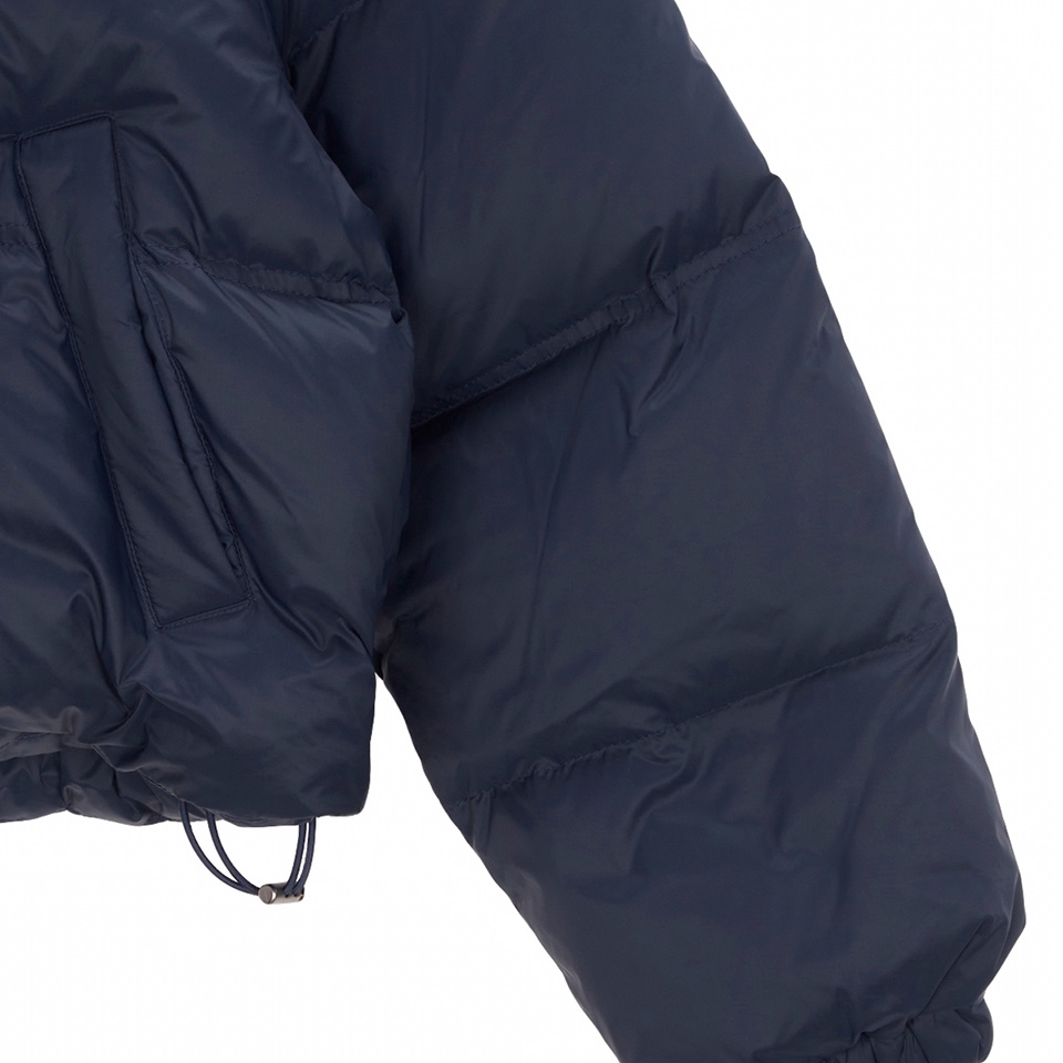 (W) Matin Kim High Neck Classic Crop Puffer Down Jumper Navy 착용 스타일 - 9