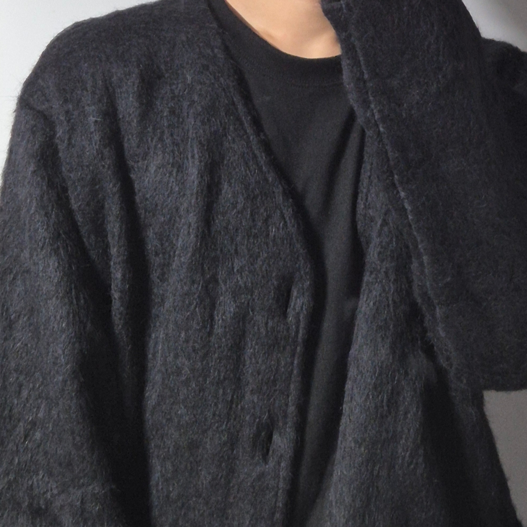 Our Legacy Cardigan Mohair Black 착용 스타일
