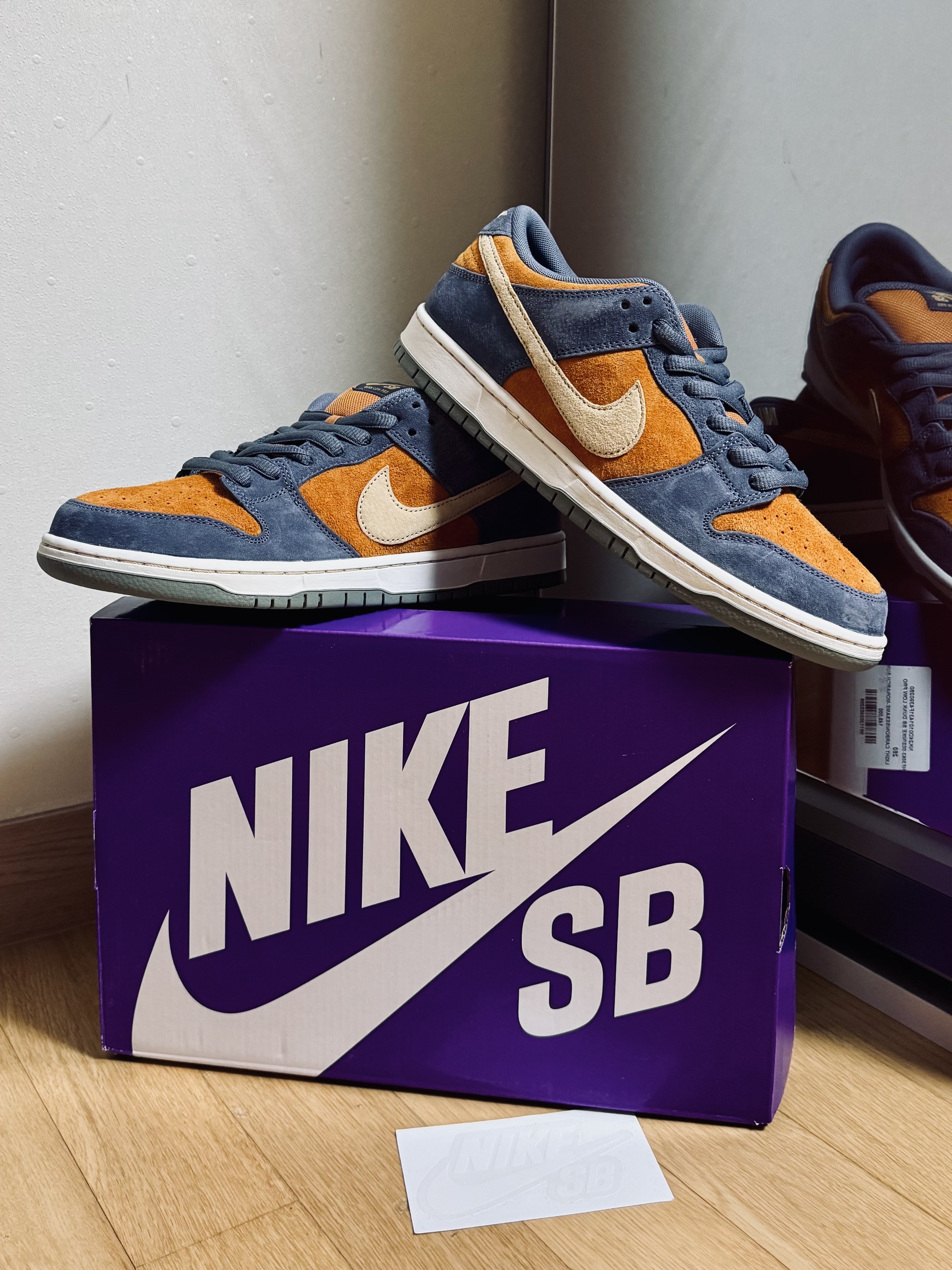 Nike SB Dunk Low Pro Light Carbon and Monarch 착용 스타일