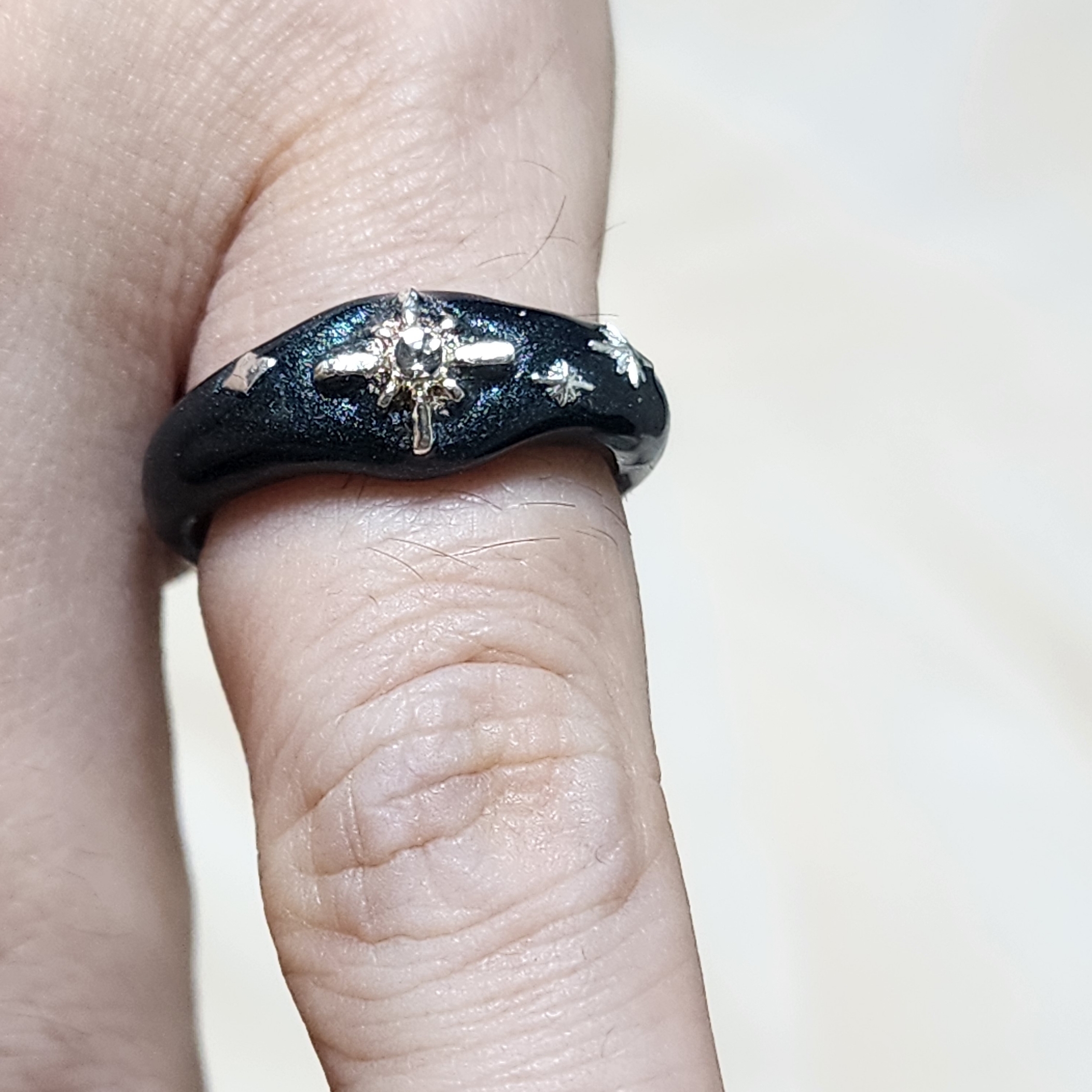 Nff Starry Night Ring Black 착용 스타일