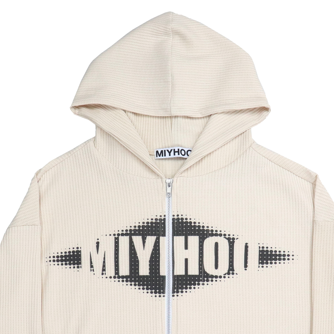 미와이후 후디 니트 집업 아이보리(Miyhoo Logo Hoodie Knit Zip-Up Ivory) - 3