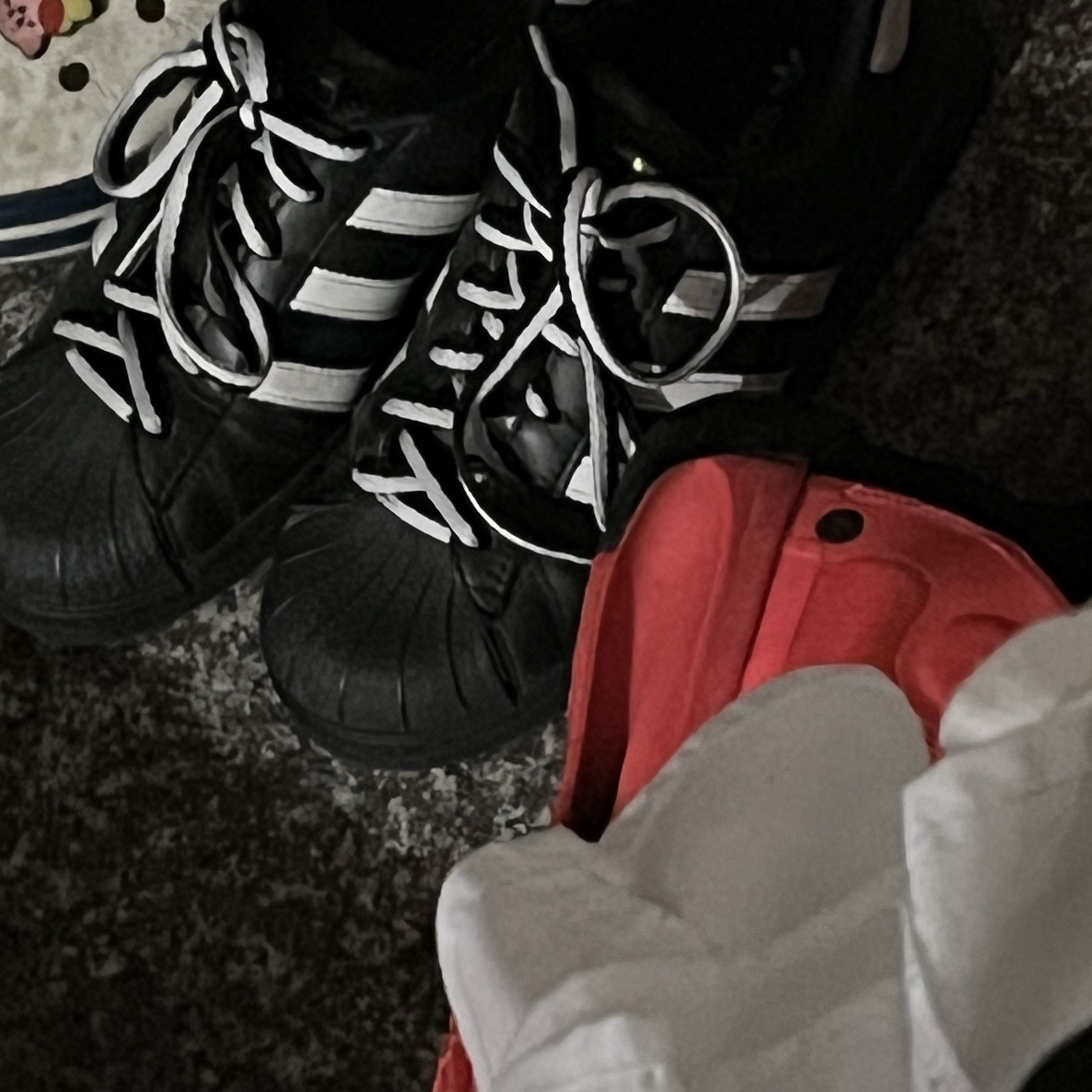 (J) Adidas Superstar Black White 착용 스타일