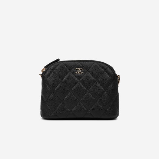 Chanel Clutch with Chain Grained Shiny Calfskin & Gold Black