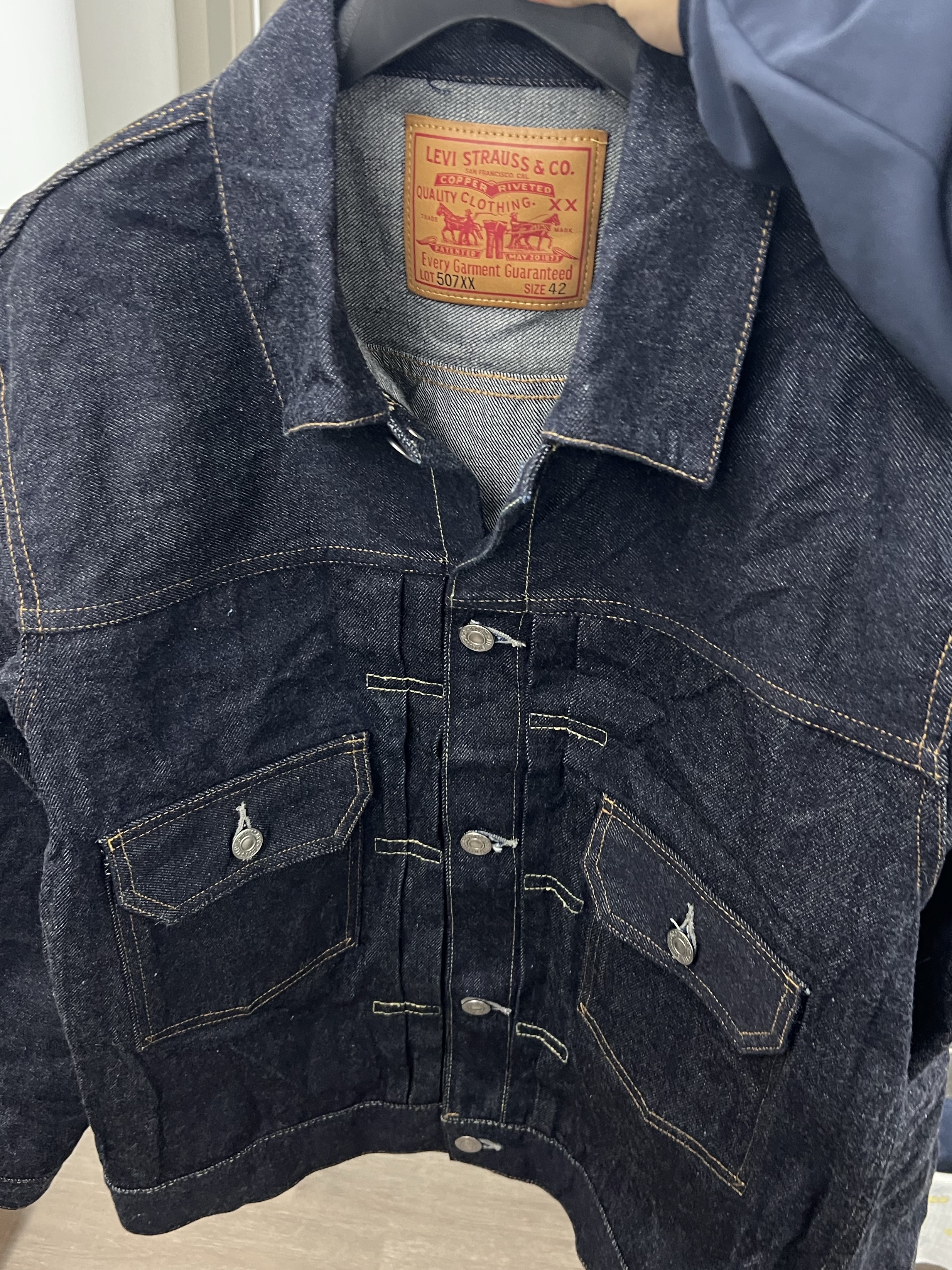 Levi's LVC 1953 TYPE II Jacket Rigid Indigo 착용 스타일 - 2