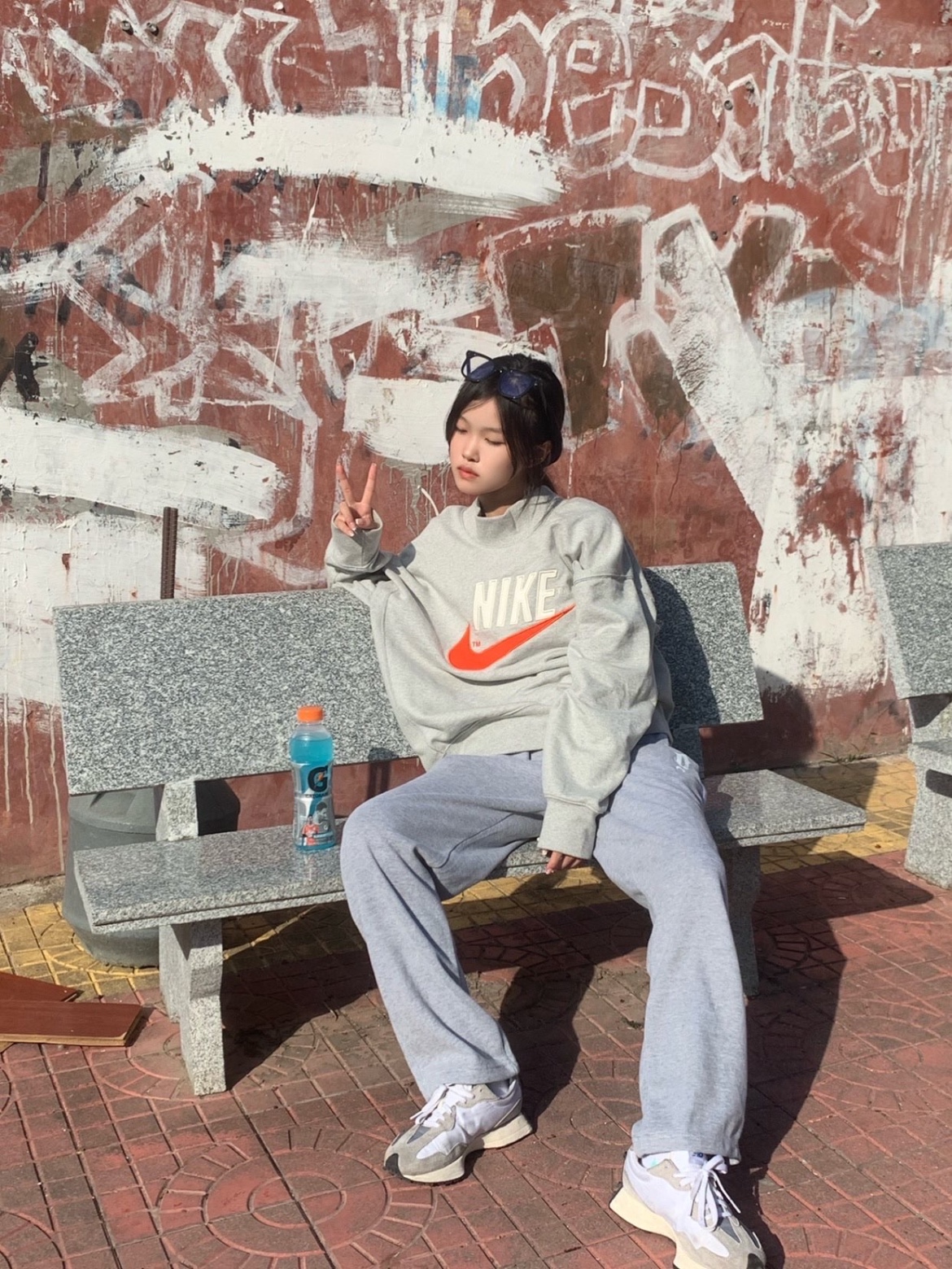 Nike NSW Trend Overshirt Grey Heather - Asia 착용 스타일 - 2