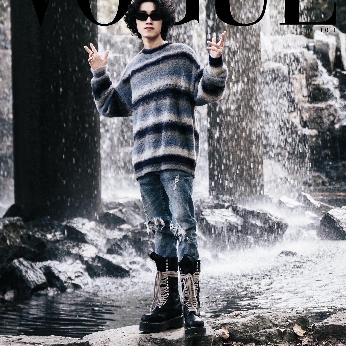 Dr. Martens x Rick Owens 1918 RO Leather Lace Up Platform Boots Black Lunar 착용 스타일 - 2