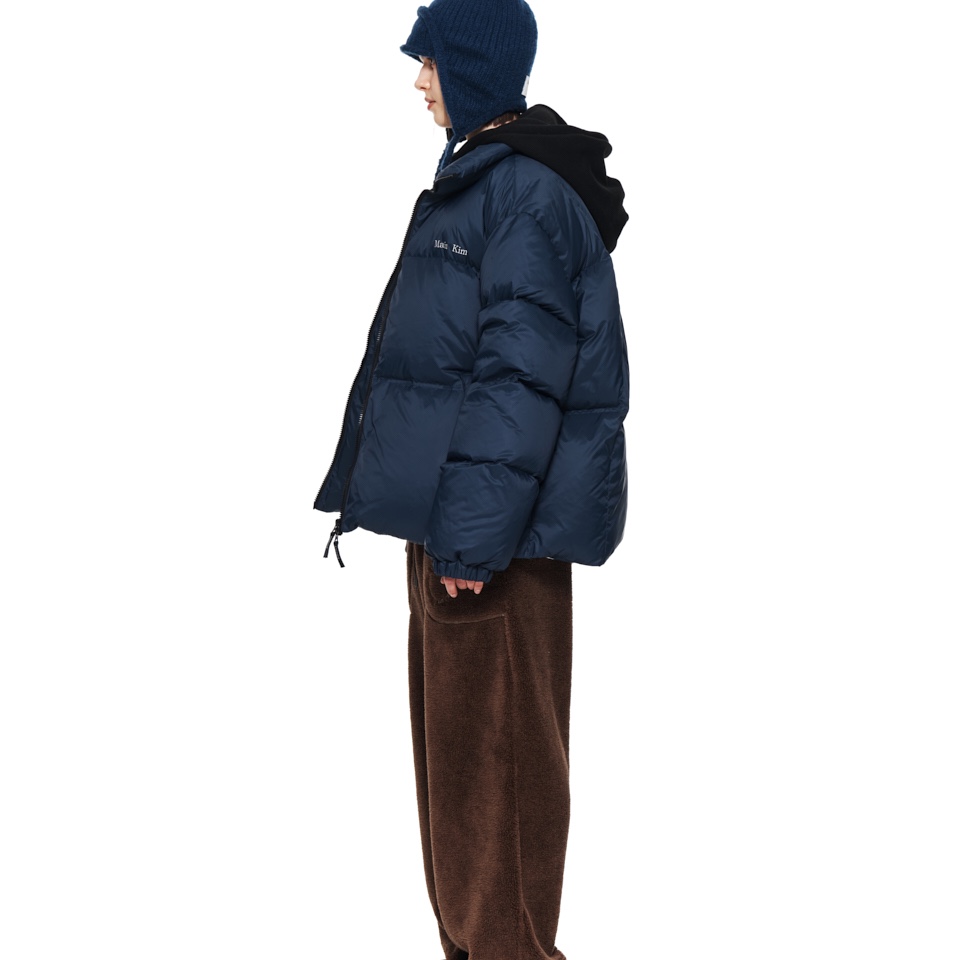 (W) Matin Kim High Neck Classic Puffer Down Jumper Navy 착용 스타일 - 3
