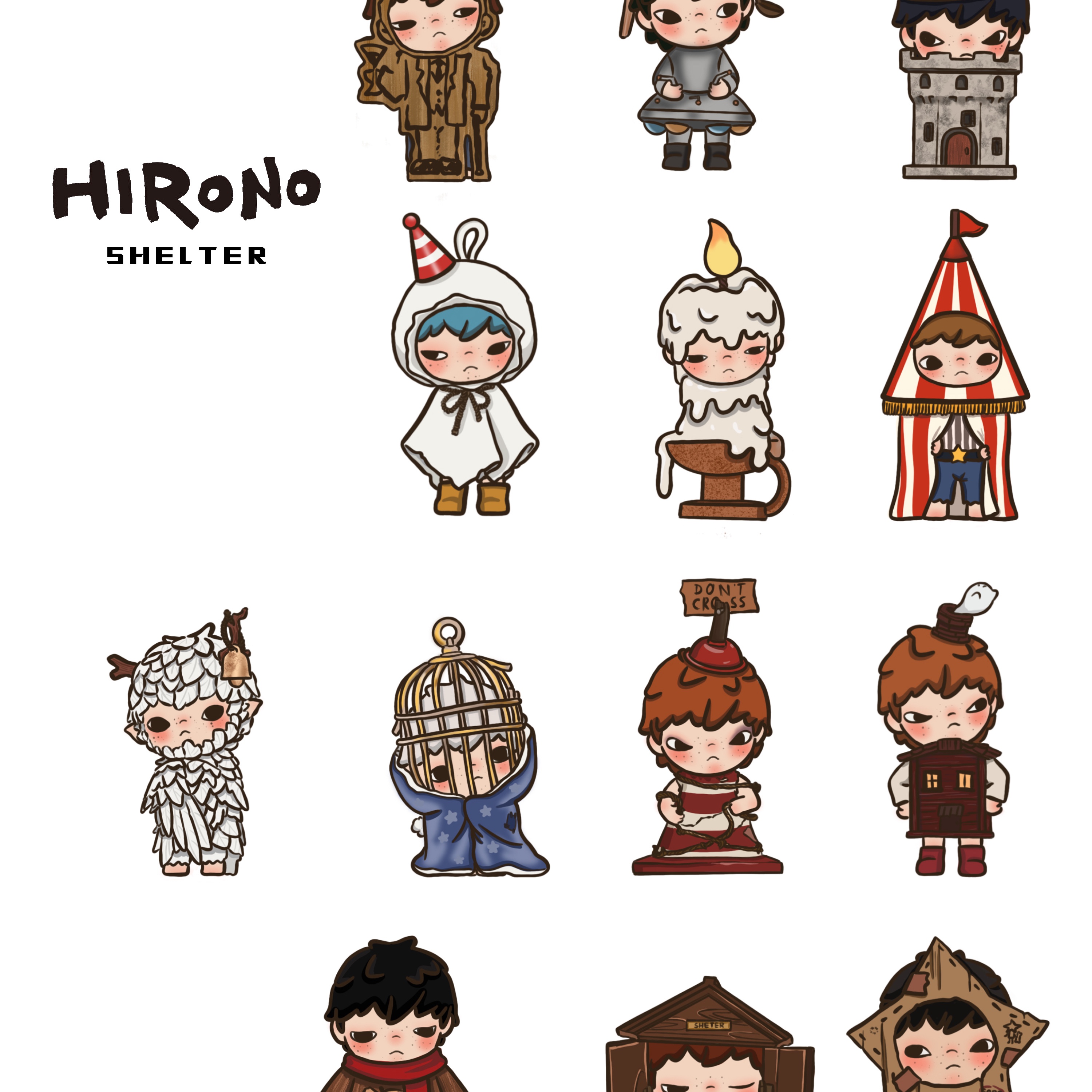 Pop Mart Hirono Mime Series Sealed Case (12 Blind Boxes) 착용 스타일 - 6