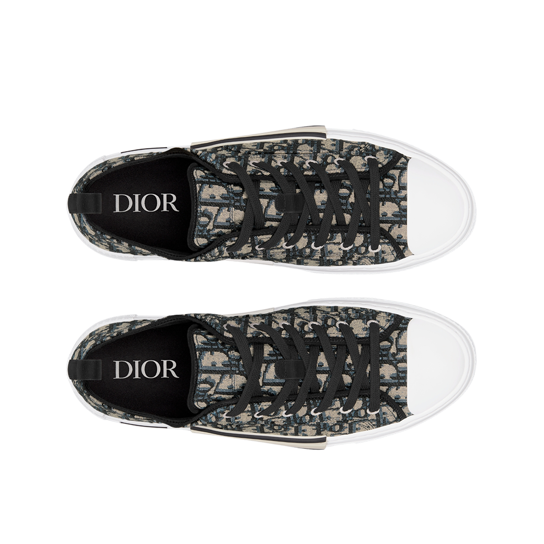 디올 B23 로우탑 스니커즈 디올 오블리크 자카드 베이지 블랙(Dior B23 Low-Top Sneakers Dior Oblique Jacquard Beige Black) - 2
