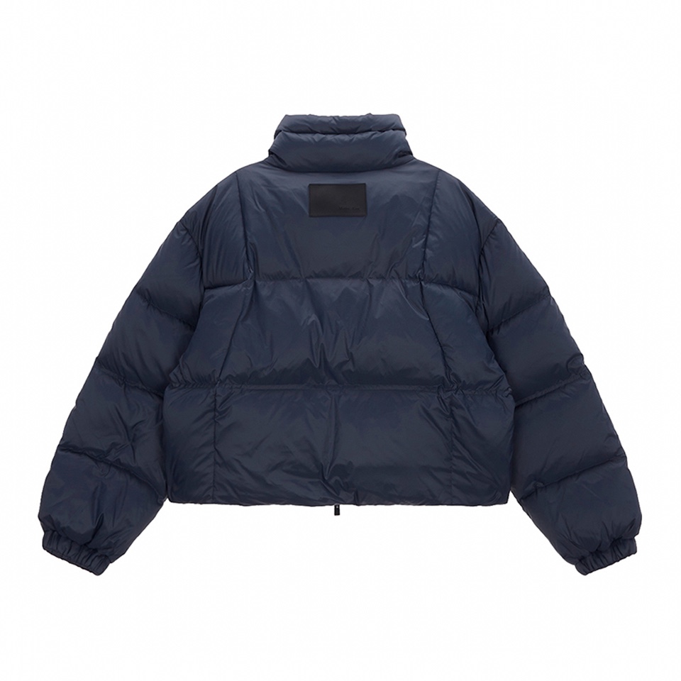 (W) Matin Kim High Neck Classic Crop Puffer Down Jumper Navy 착용 스타일 - 8