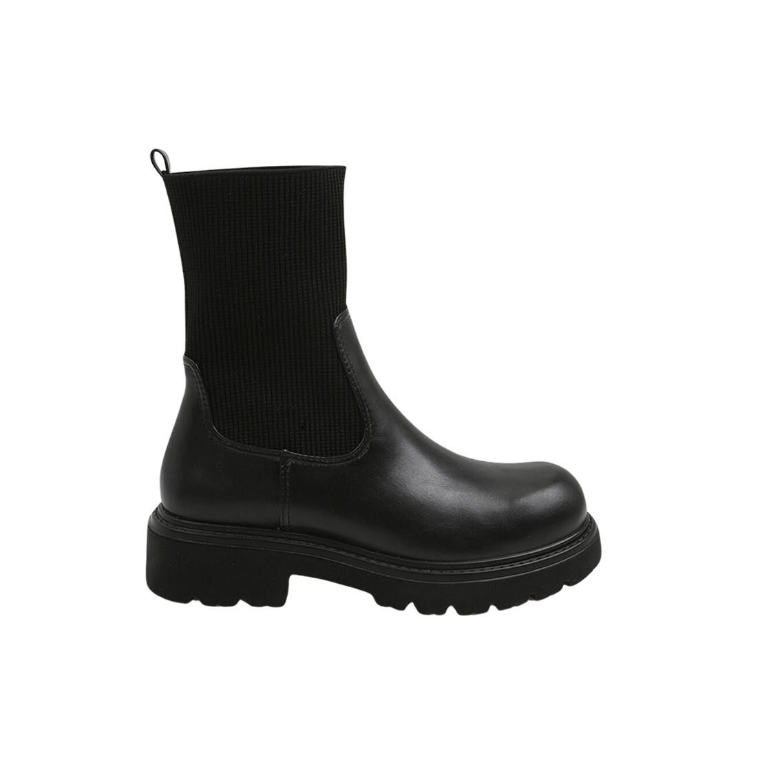 (W) 슈펜 청키 플랫폼 삭스 부츠 5.0 블랙((W) Shoopen Chunky Platform Socks Boots 5.0 Black) - 1