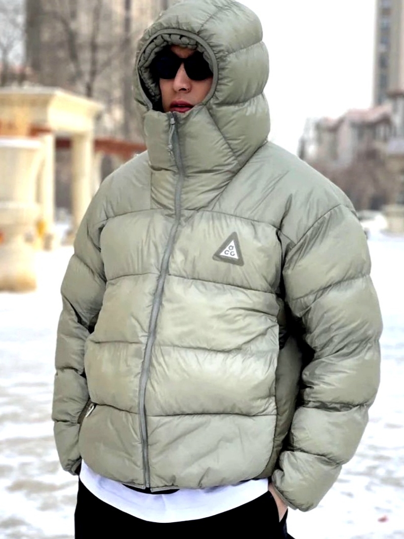 Nike ACG Therma-Fit ADV Lunar Lake Puffer Jacket Light Army - Asia, Nike ACG Therma-Fit ADV Lunar Lake Puffer Jacket Black - Asia 착용 스타일