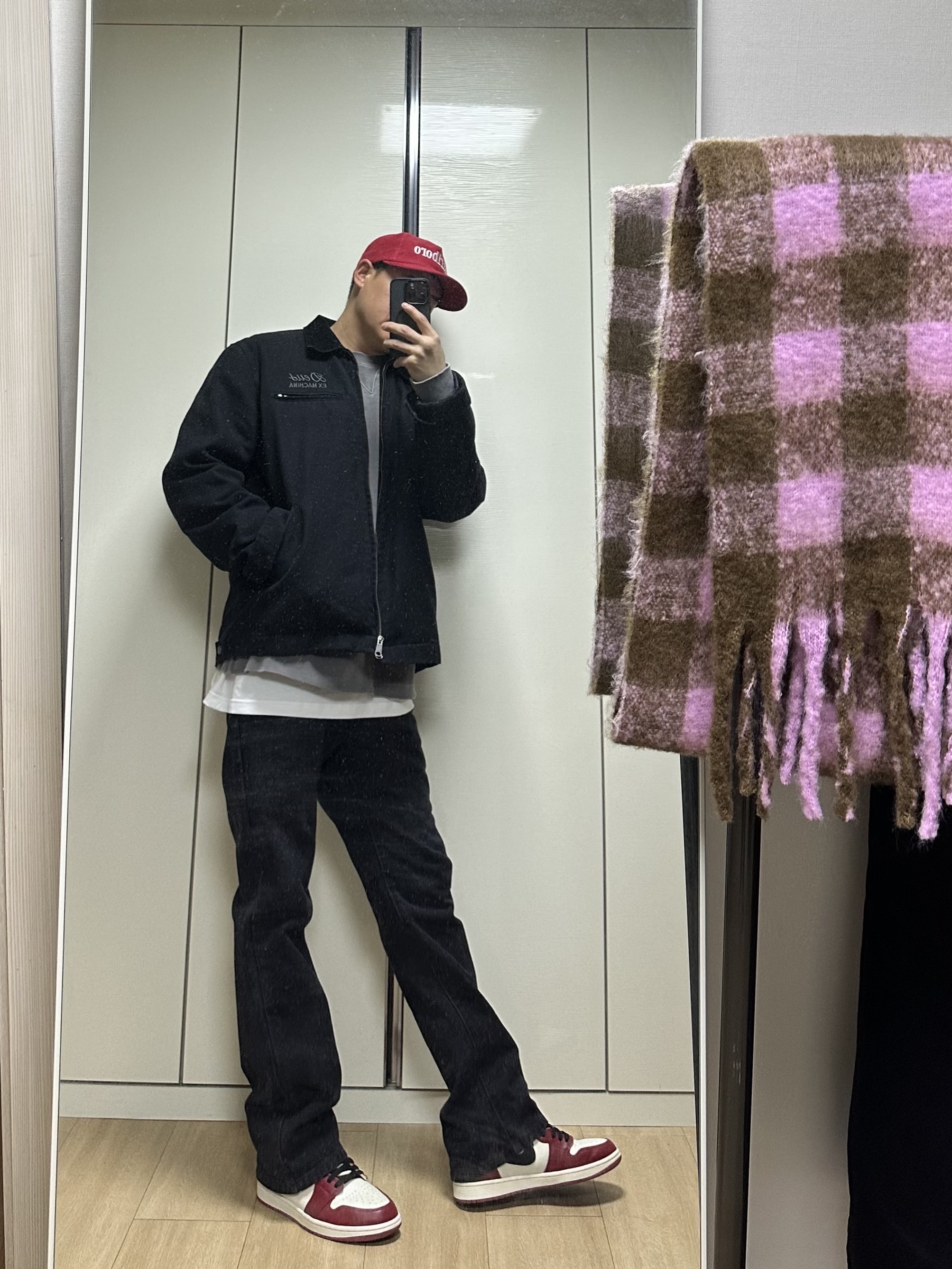 Deus Ex Machina Address Workwear Jacket Black, Supreme Denim Camp Cap Black - 24SS 착용 스타일 - 2