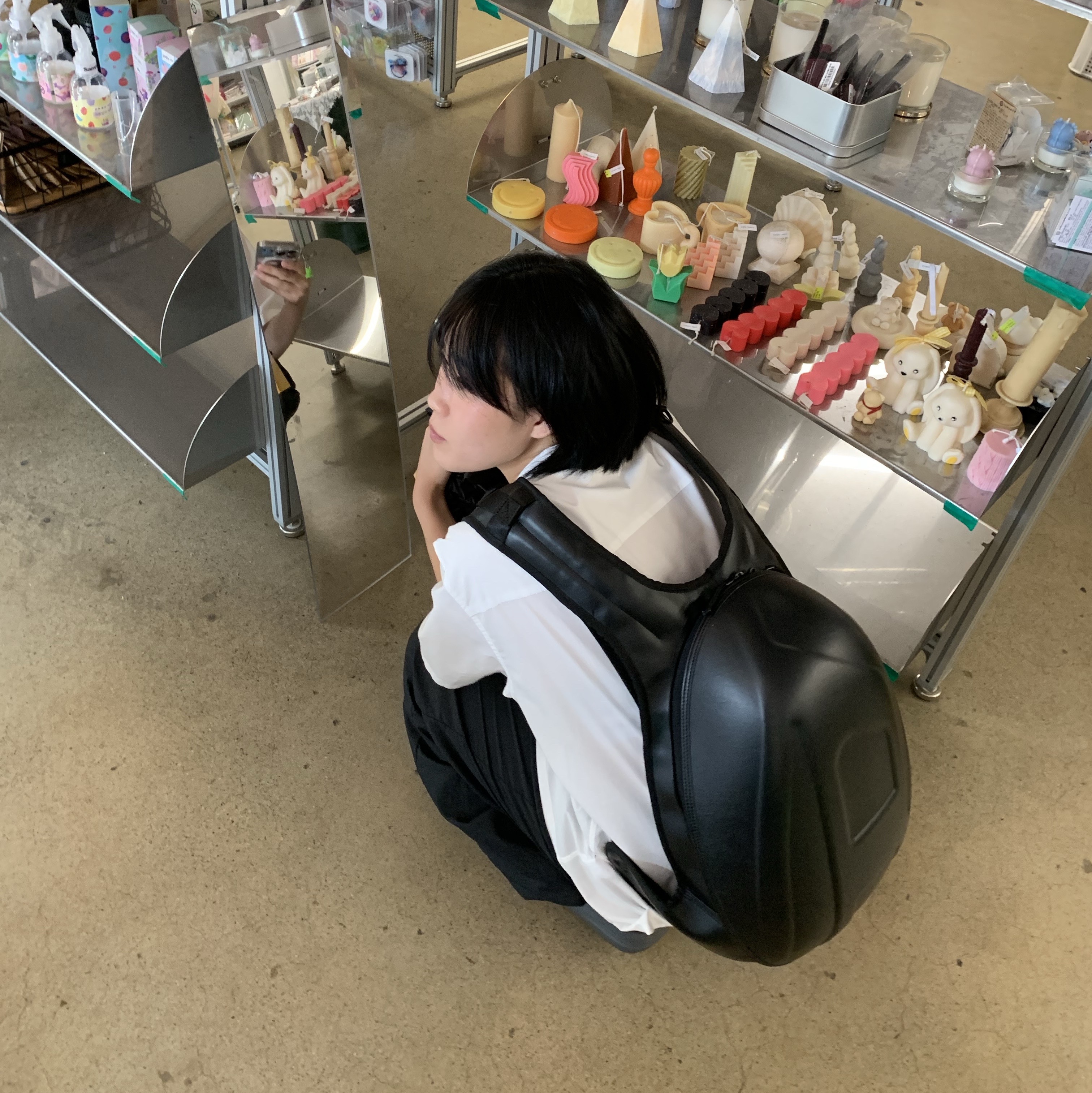 Diesel 1DR-Pod Backpack Black 착용 스타일