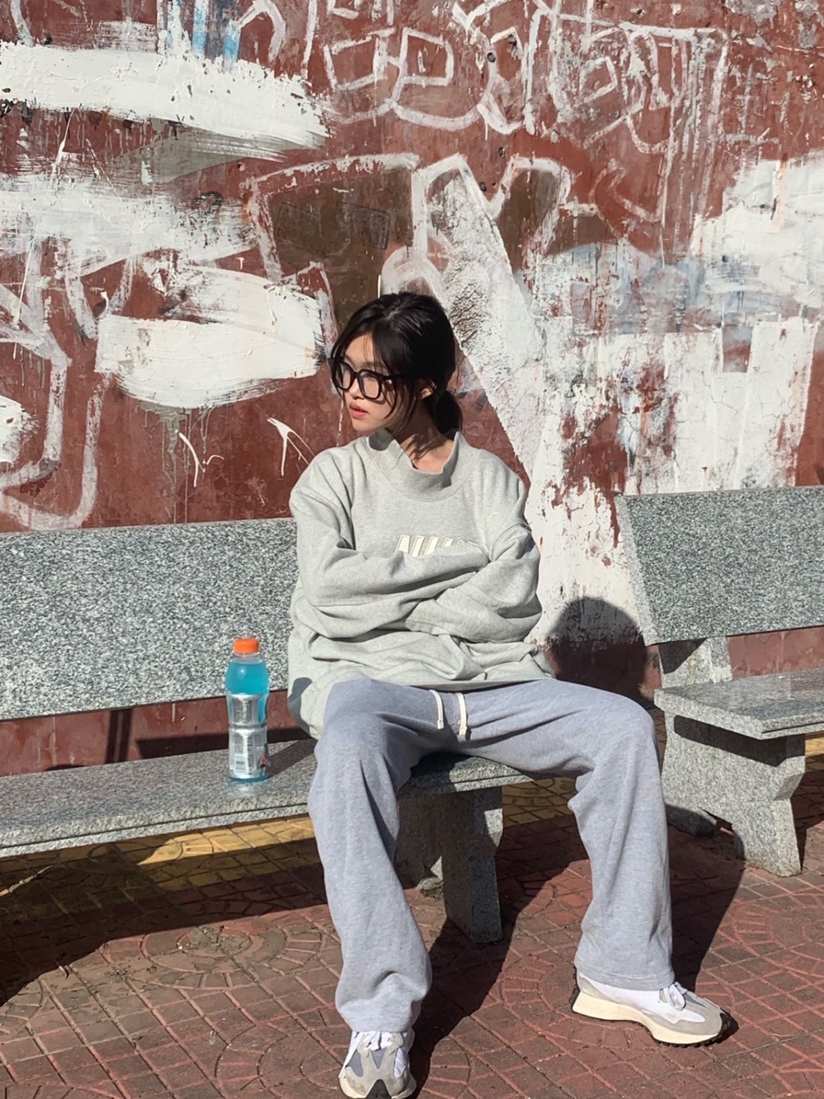 Nike NSW Trend Overshirt Grey Heather - Asia 착용 스타일 - 3