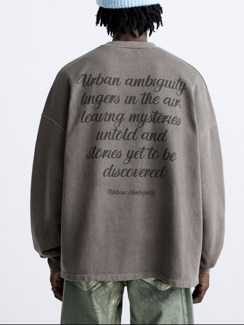 Acne Studios Large Face Logo Beanie Sky Blue Melange, Zara Print Sweatshirt with Slogan Grey 착용 스타일