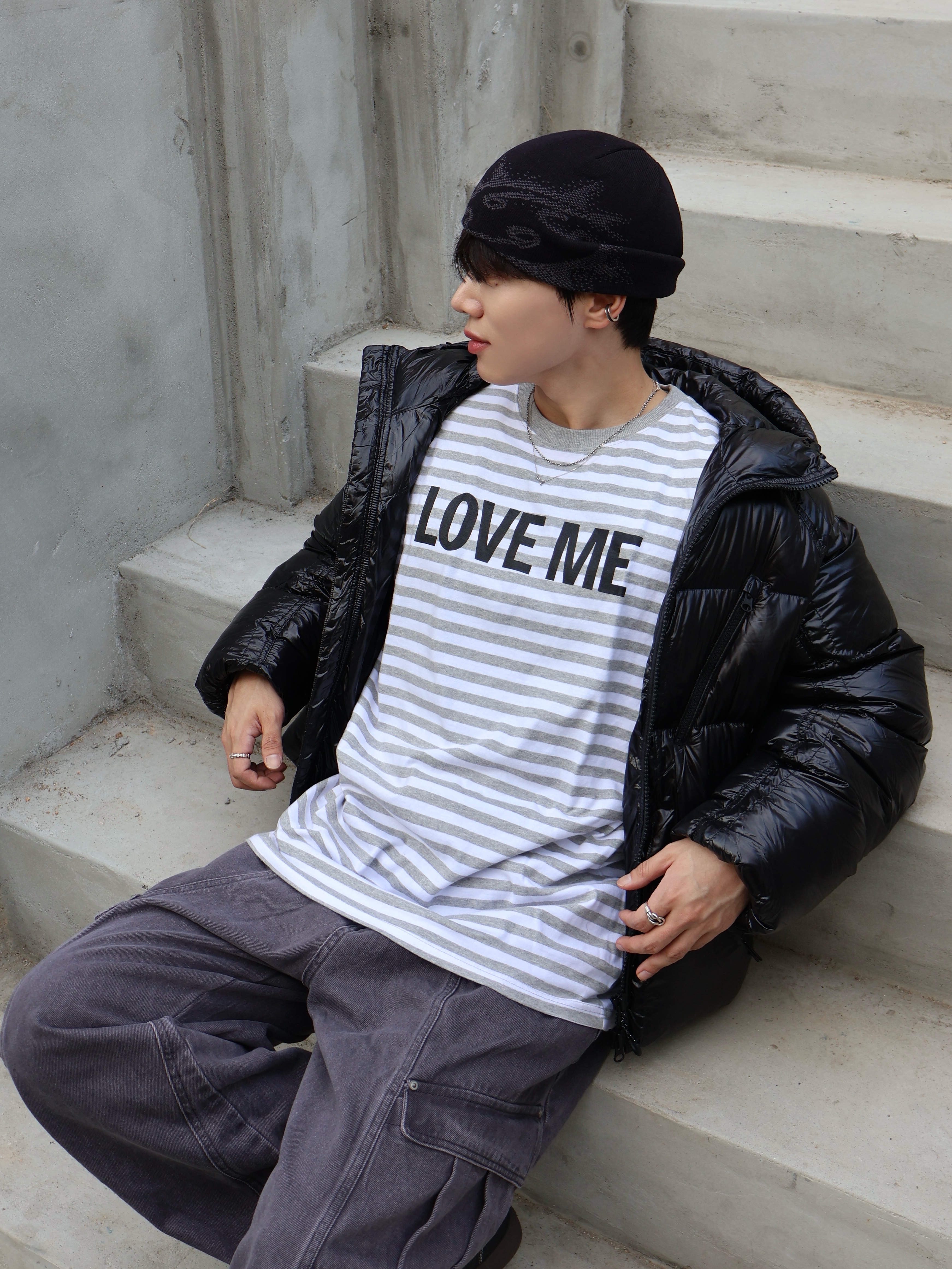 Sansan Gear Logo Beanie Black - 23FW, [KREAM 단독] Ballute Curved Cargo Cutting Line Pants 착용 스타일 - 3