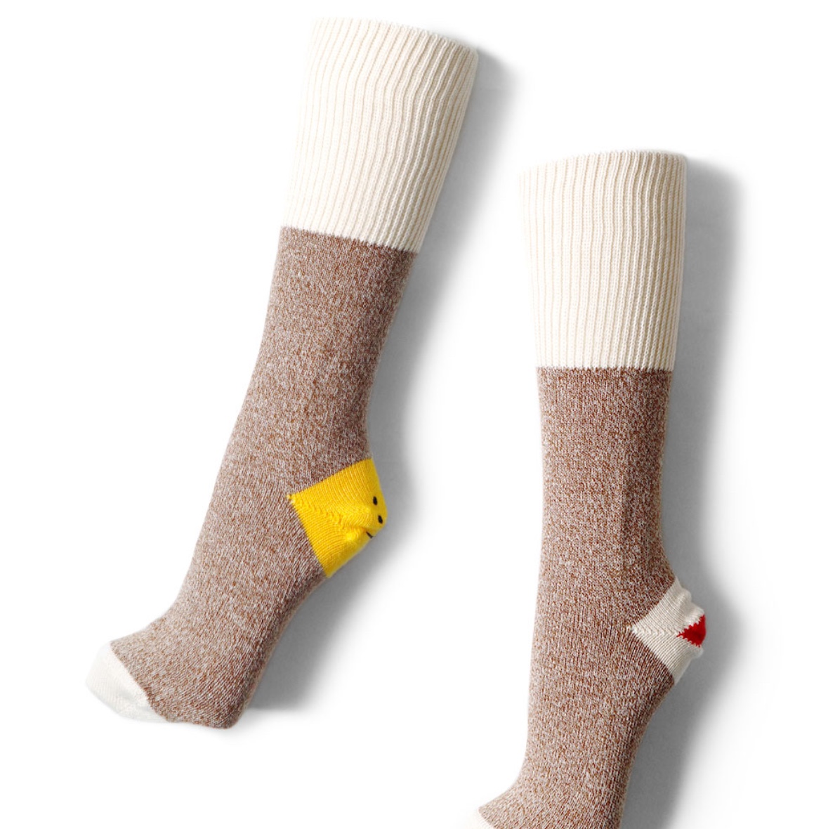 Kapital 96 Pieces Monkey DIY Socks Brown 착용 스타일 - 7