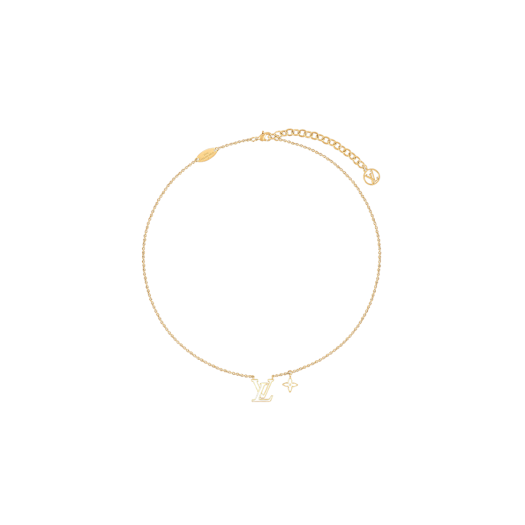 (W) Louis Vuitton LV Iconic Enamel Necklace S00 Gold
