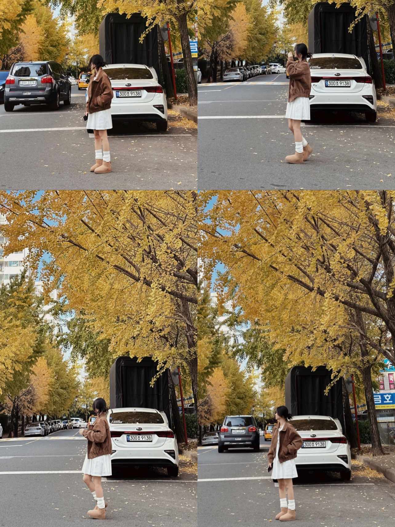 (W) UGG Classic Mini II Boots Chestnut 착용 스타일 - 2