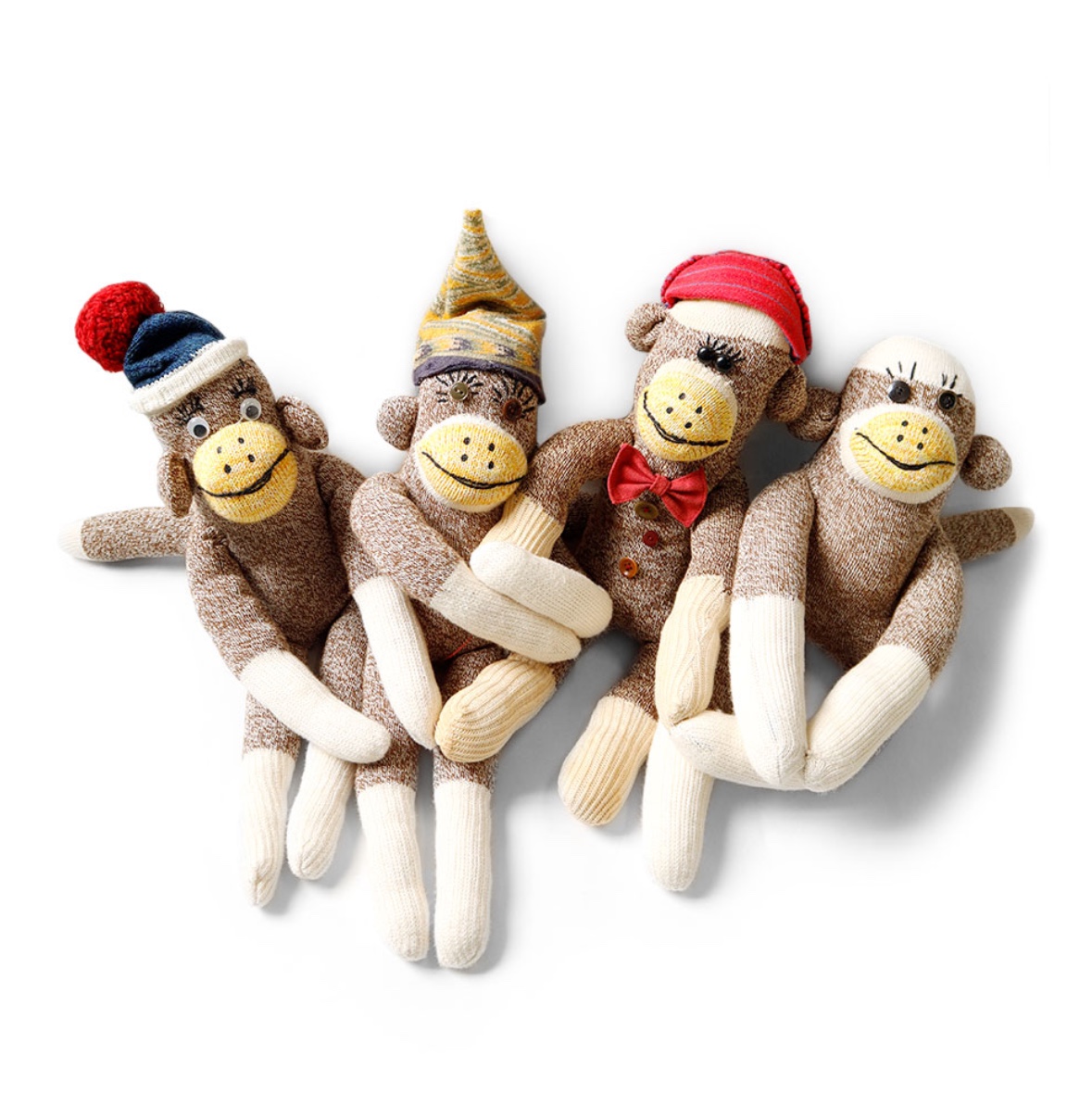 Kapital 96 Pieces Monkey DIY Socks Brown 착용 스타일 - 3