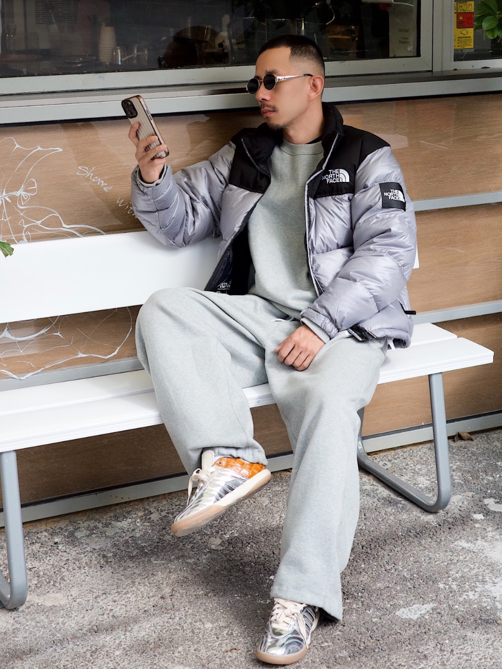 Nike NSW Swoosh Open Hem Fleece Pants Dark Grey Heather - Asia 착용 스타일 - 1